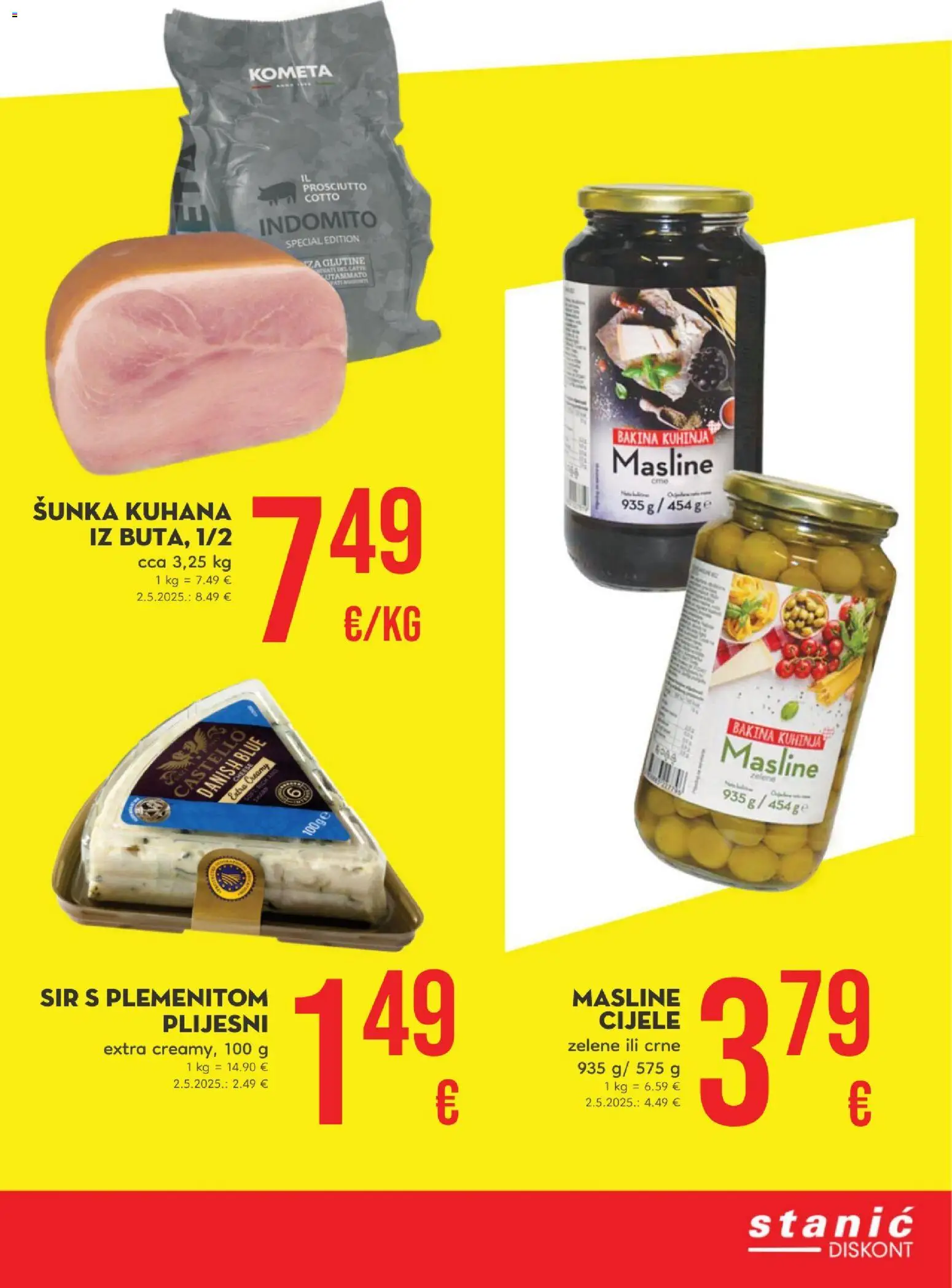 Stanić Diskont katalog | vrijedi od 16.01.2026 | Stranica: 3 | Proizvodi: Sir, Šunka, Masline, Kuhinja