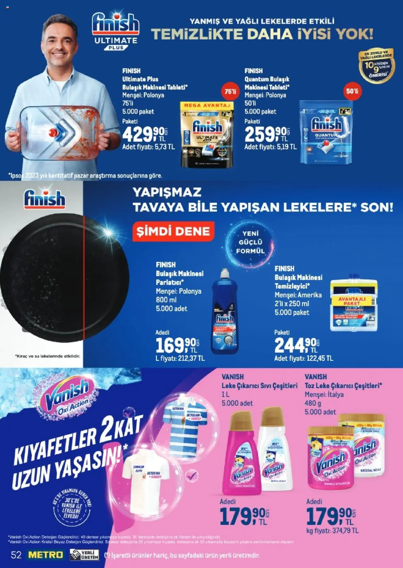 Metro Q4 Tedarikçi Flyer - 23.09.2025 tarihinden itibaren geçerlidir | Sayfa: 52 | Ürünler: Leke çıkarıcı, Deterjan, Parlatıcı, Su