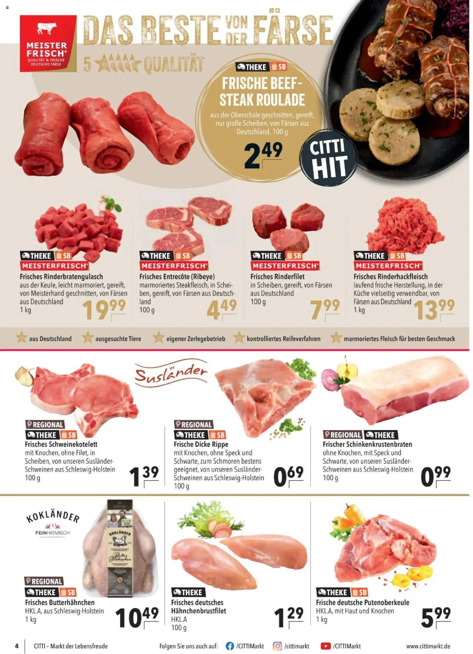 CITTI tilbudsavis – gyldig fra 08.04.2026 | Side: 4 | Produkter: Roulade, Entrecote