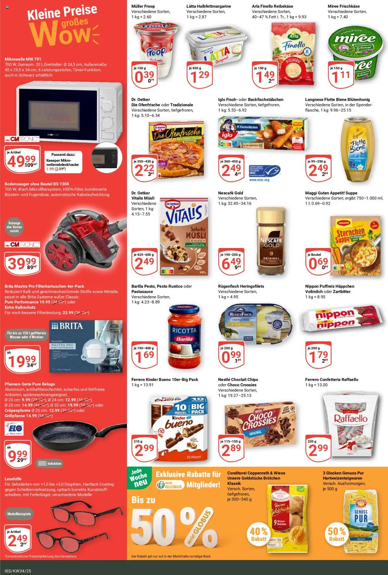 Globus Prospekt 	 - gültig ab dem 18.08.2025 | Seite: 2 | Produkte: Musli, Froop, Fischstabchen, Reibekase