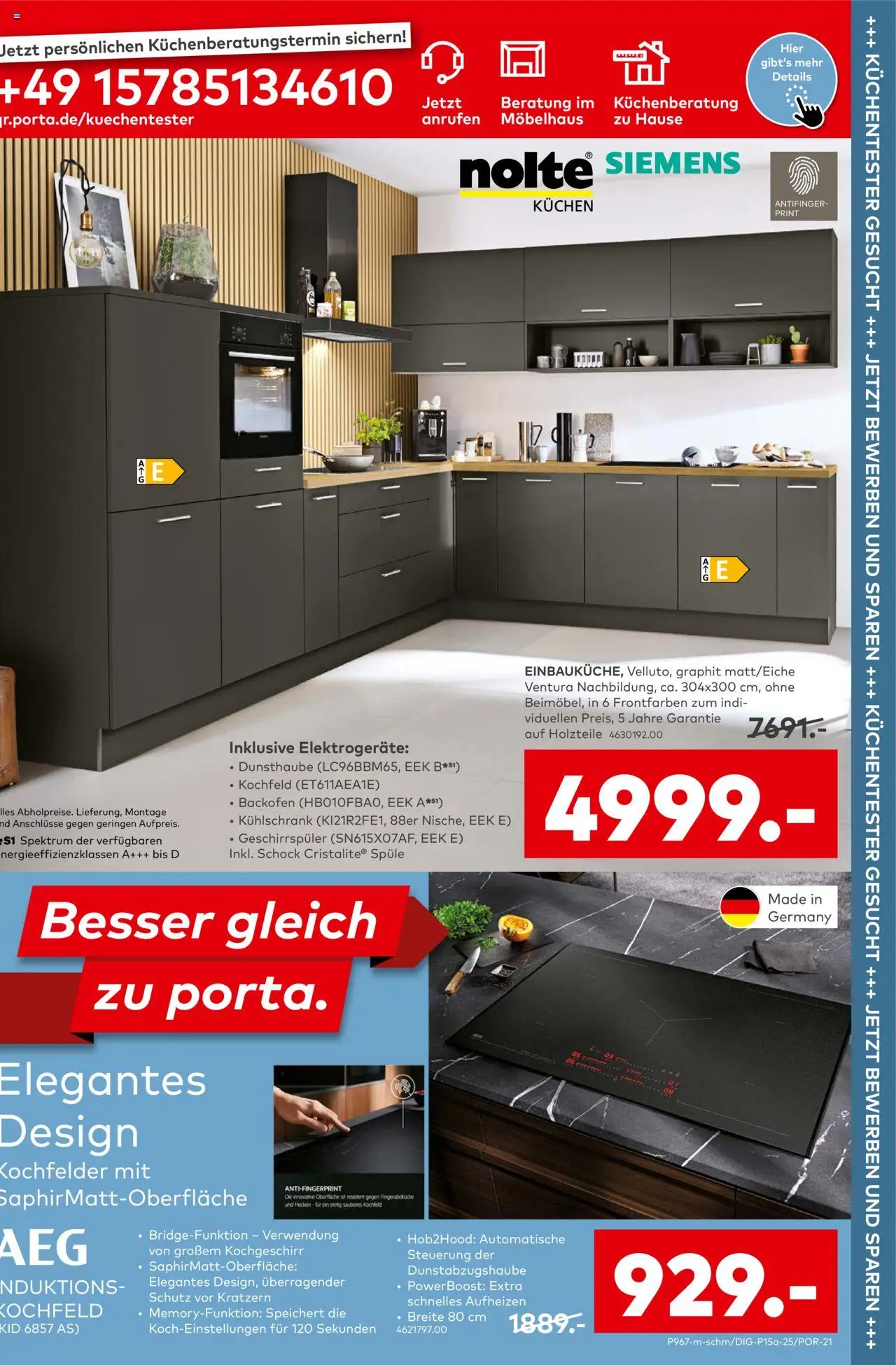 Porta! - Küchentester gesucht - gültig ab dem 04.08.2025 | Seite: 5 | Produkte: Geschirrspüler, Kühlschrank, Backofen, Kuchen
