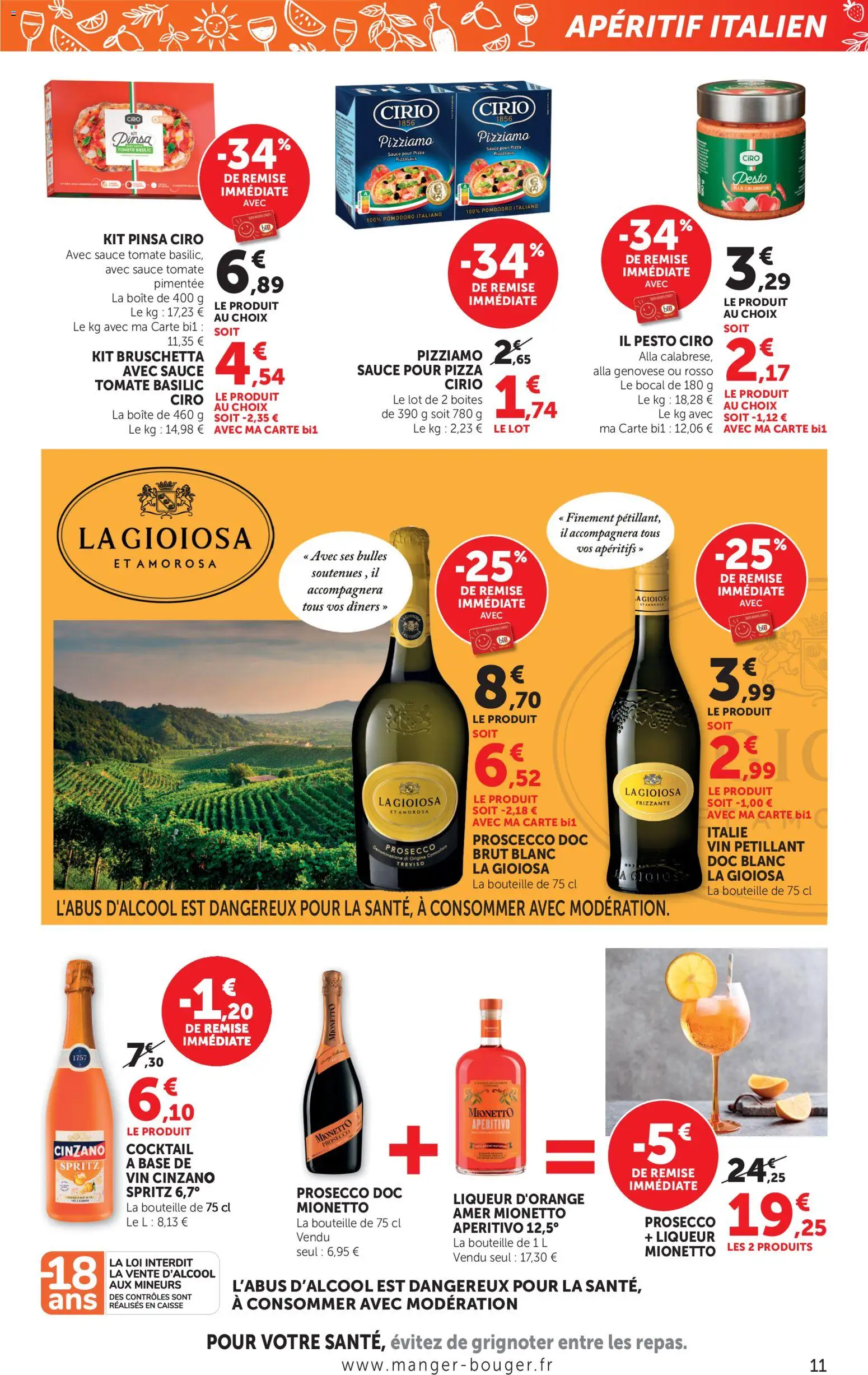 {H1} | Page: 11 | Produits: Pinsa, Liqueur, Italie prosecco, Pizza