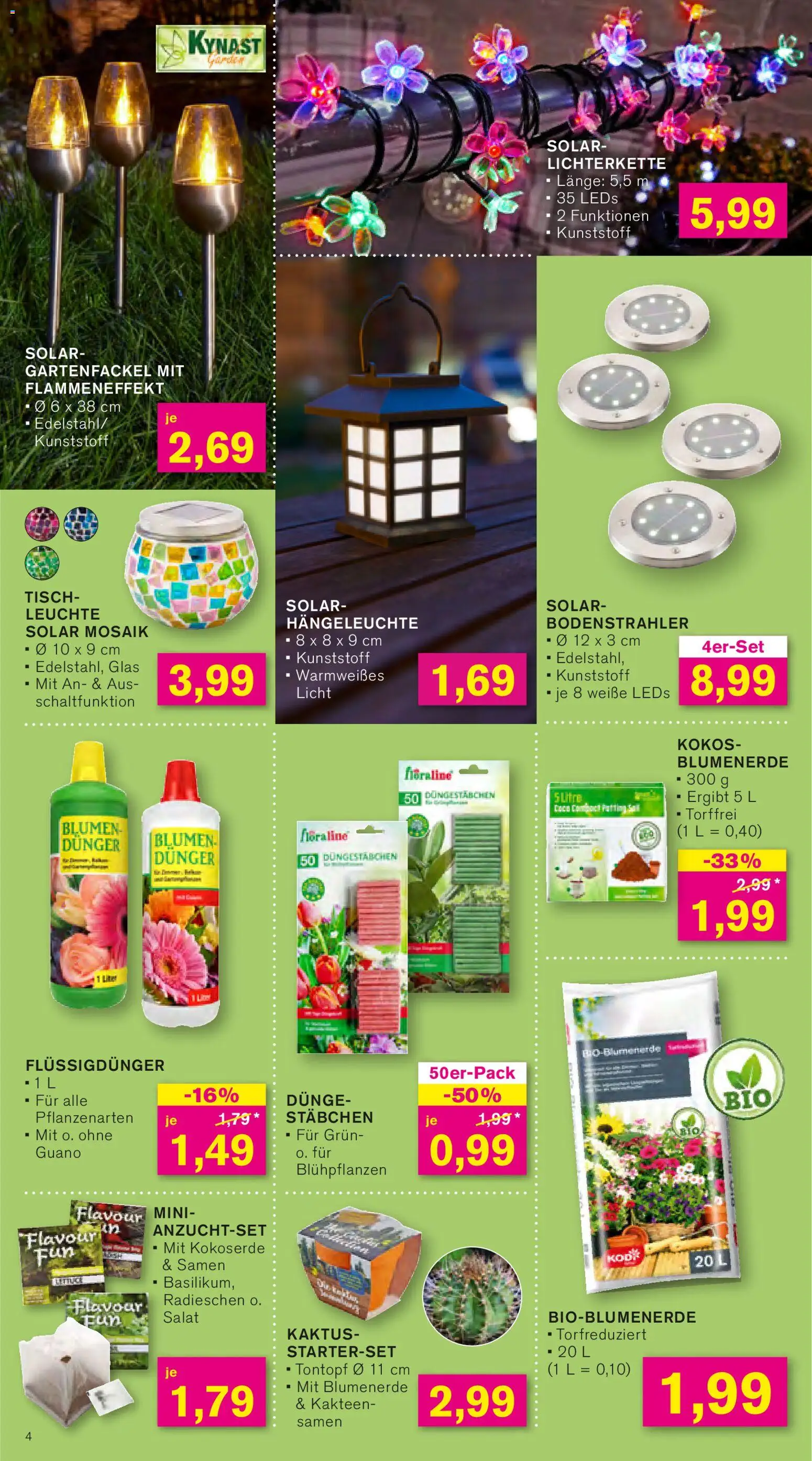 KODi Prospekt 	 – gültig ab 13.04.2026 | Seite: 4 | Produkte: Tisch, Blumen, Blumenerde, Salat