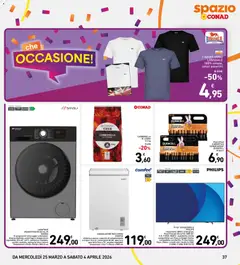 Anteprima del volantino Spazio Conad volantino valido a partire dal 25.03.2026 | Pagina: 37 | Prodotti: Pile, Centrifuga, TV, Audio