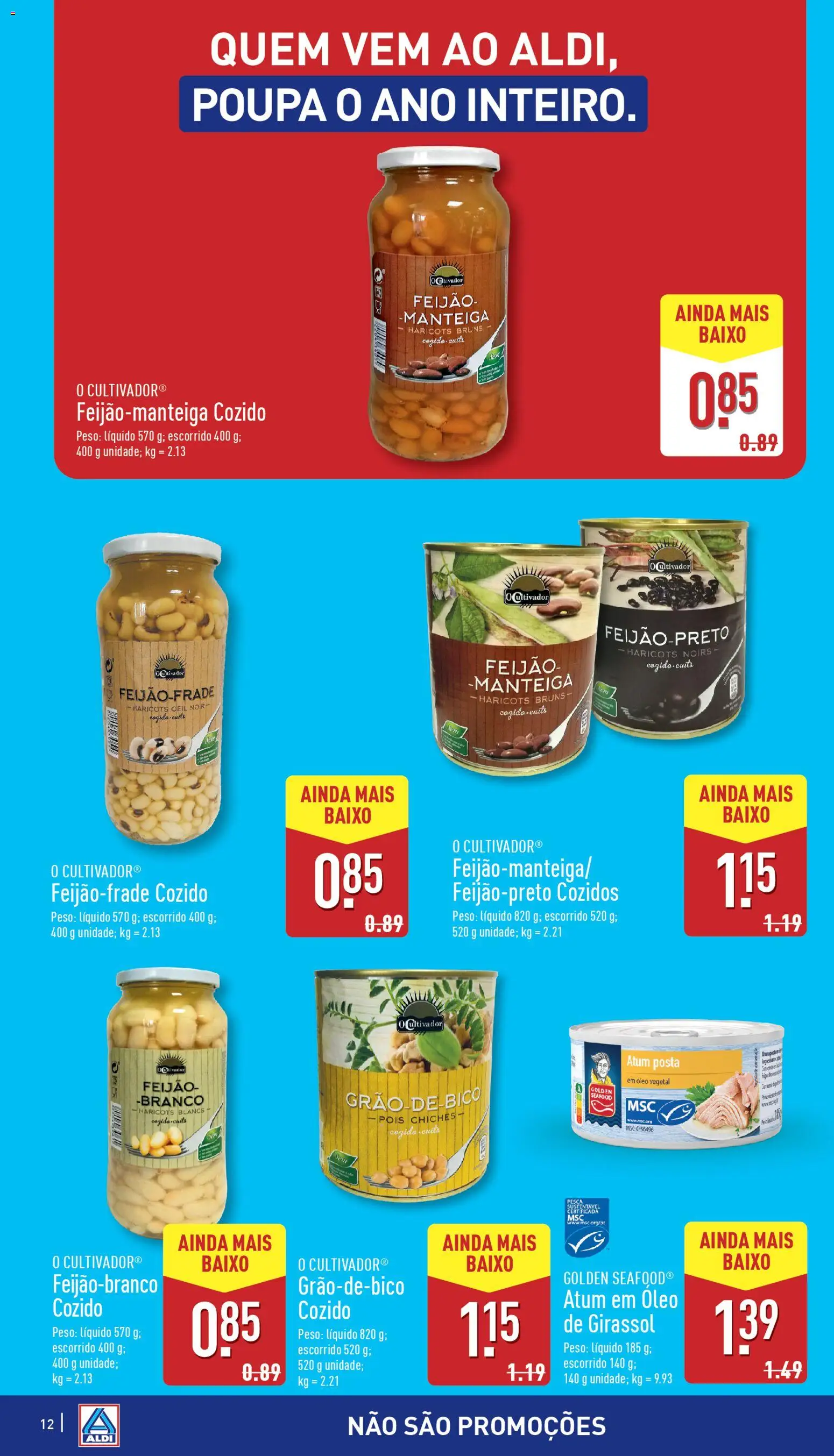 Aldi folheto │ válido de 22.10.2025 | Página: 12 | Produtos: Atum, Manteiga, Óleo