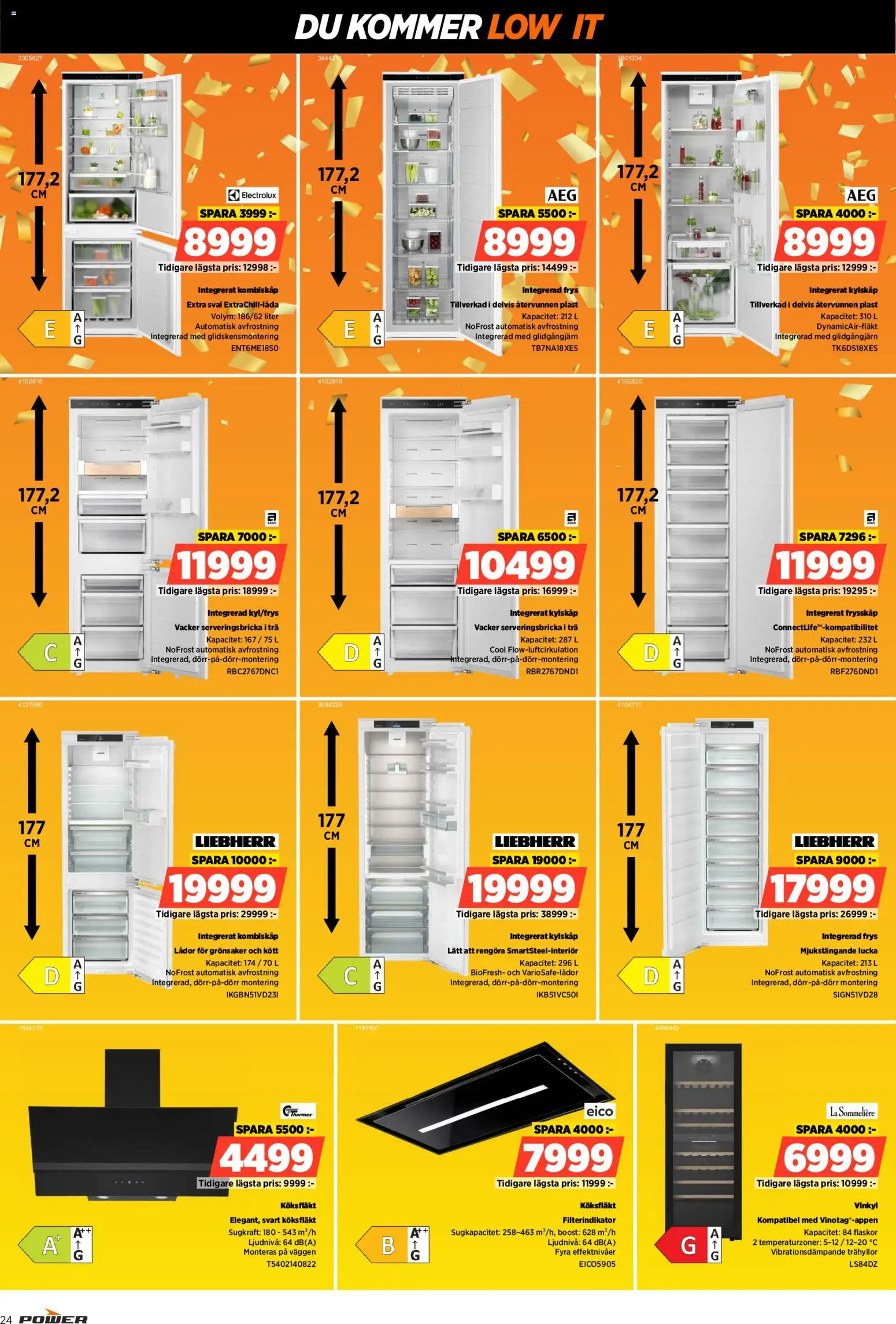 Power reklamblad aktuell från 16.02.2026 | Sida: 24 | Produkter: Vinkyl, Köksfläkt, Kylskåp, Frys