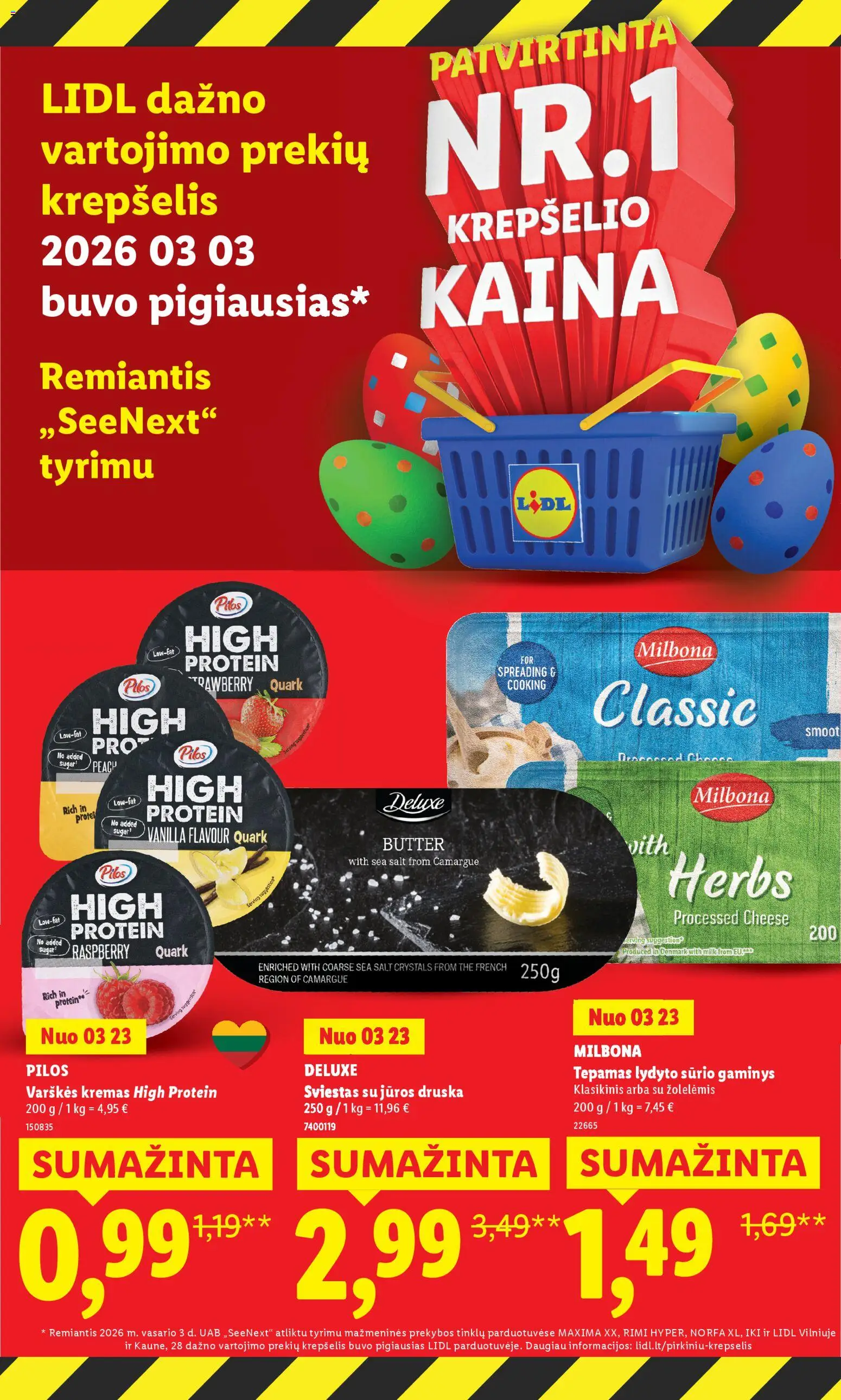 LIDL akcijos nuo 23.03.2026 | Puslapis: 2 | Prekių: Sūrelis, Krepšelis