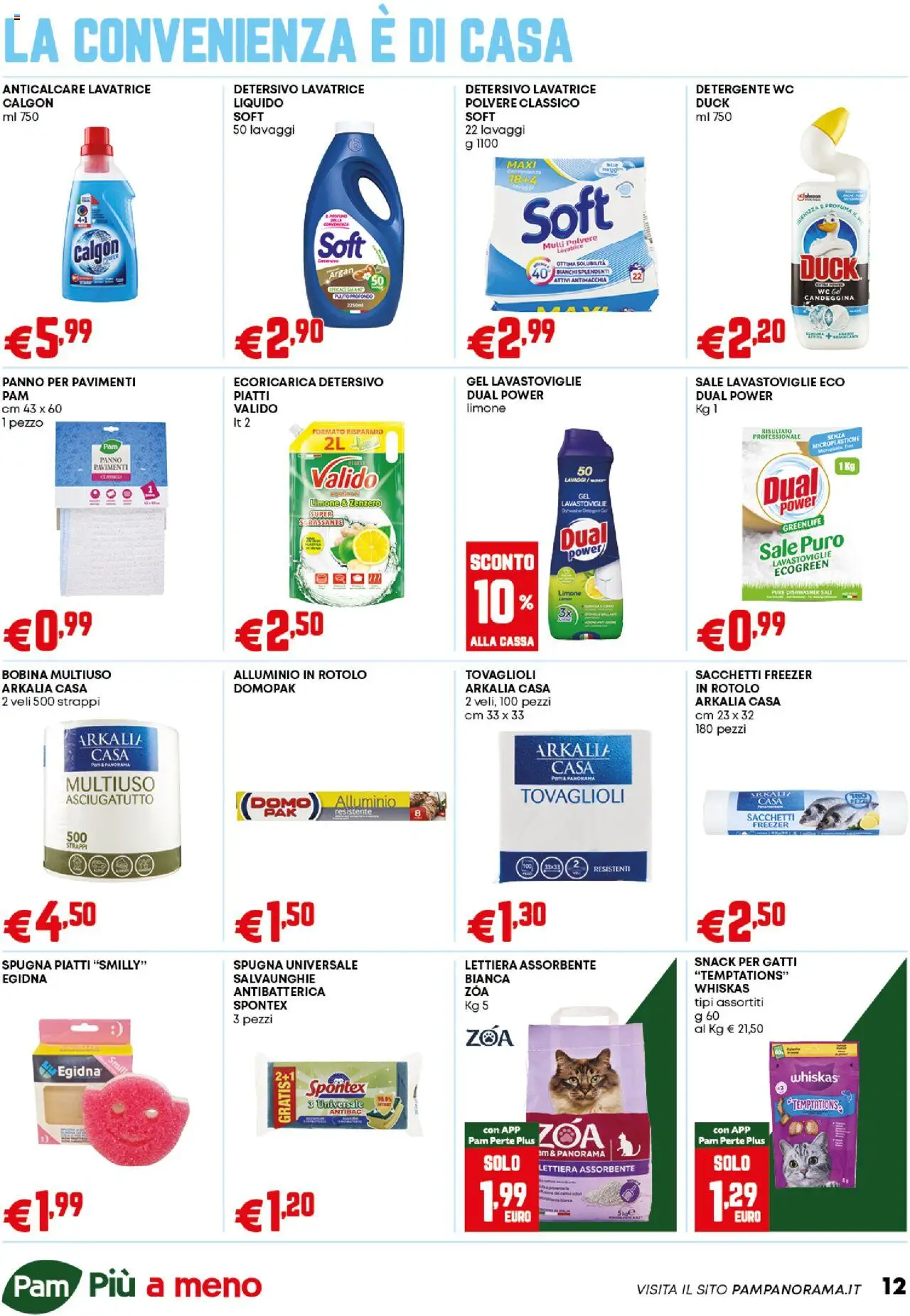 Volantino PAM del 21.08.2025 | Pagina: 12 | Prodotti: Detergente, Sale, Limone, Alluminio