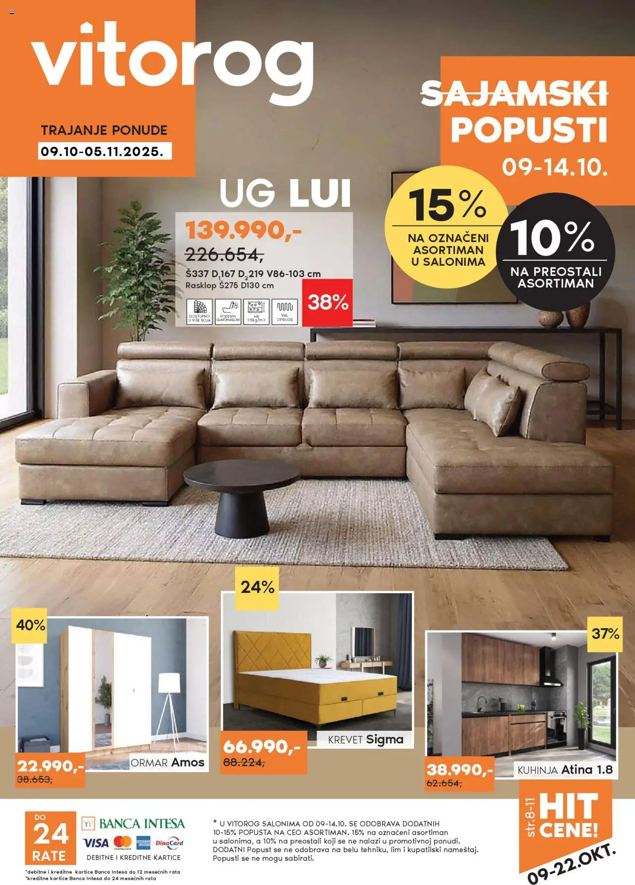 Vitorog katalog - važi od 09.10.2025 | Strana: 1 | Proizvode: Krevet, Kuhinja, Ormar