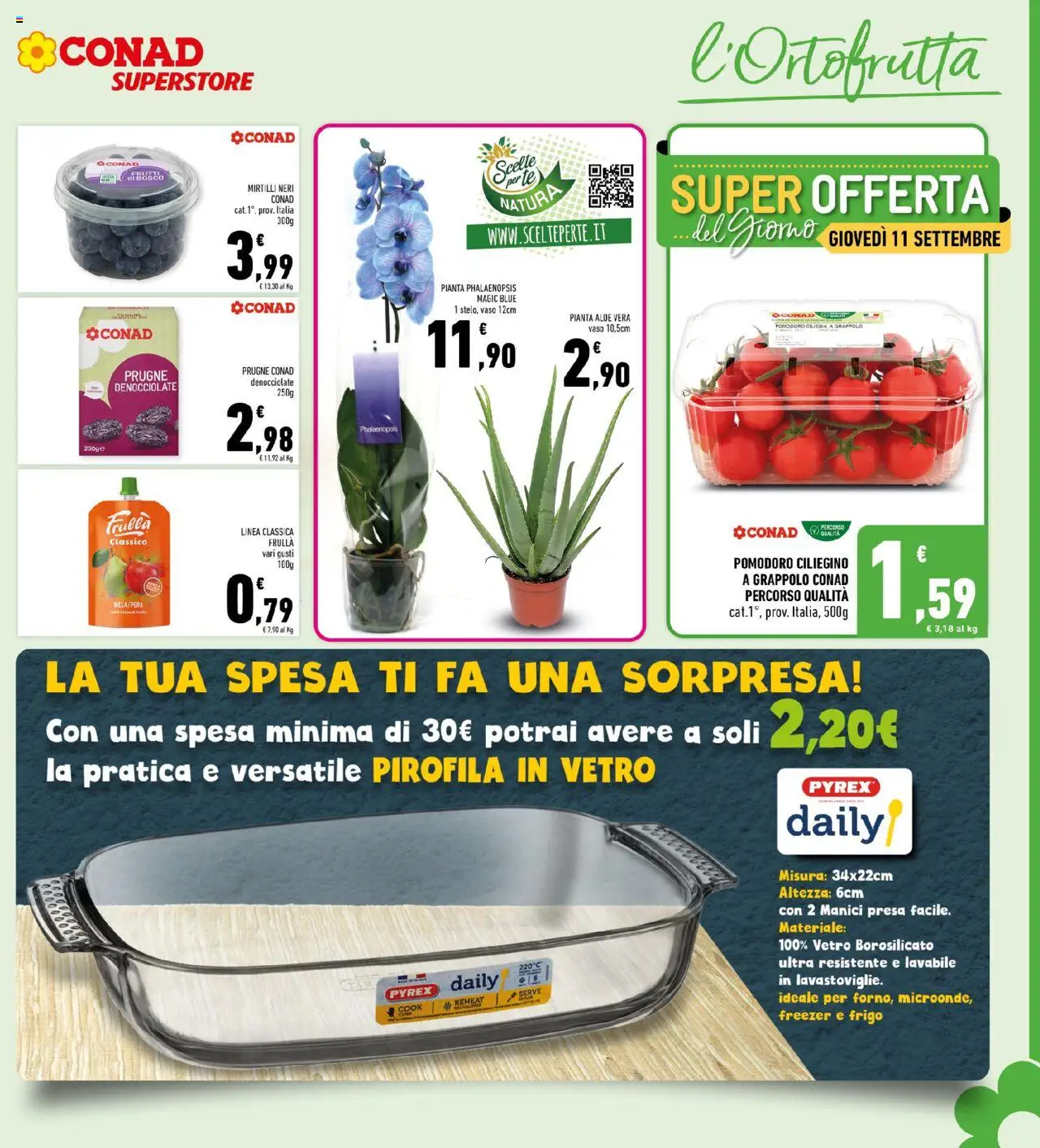 Volantino Conad del 10.09.2025 | Pagina: 5 | Prodotti: Tè, Pomodoro, Mirtilli, Vaso