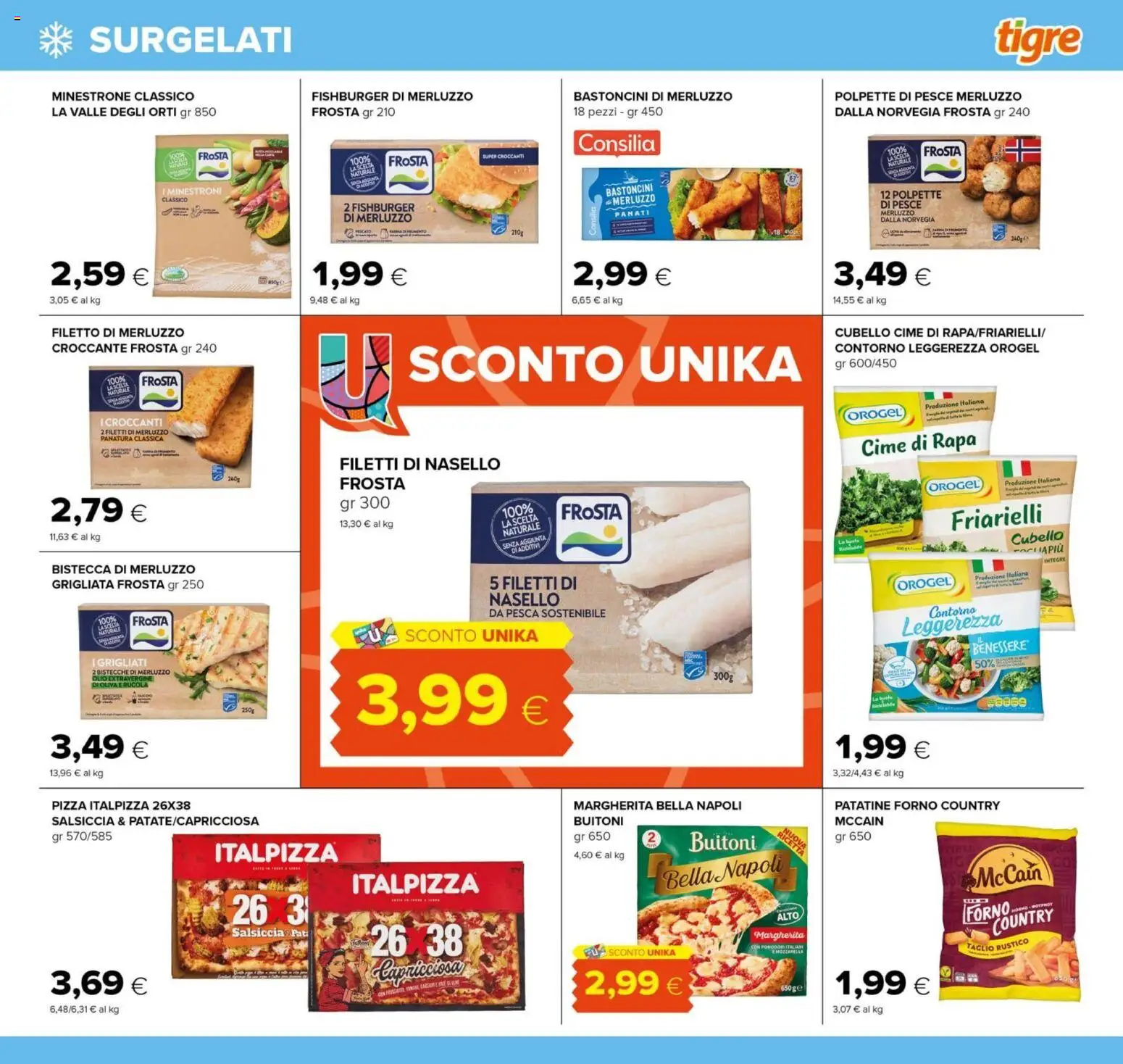 Volantino Tigre del 26.02.2026 | Pagina: 9 | Prodotti: Merluzzo, Patatine, Olio, Salsiccia