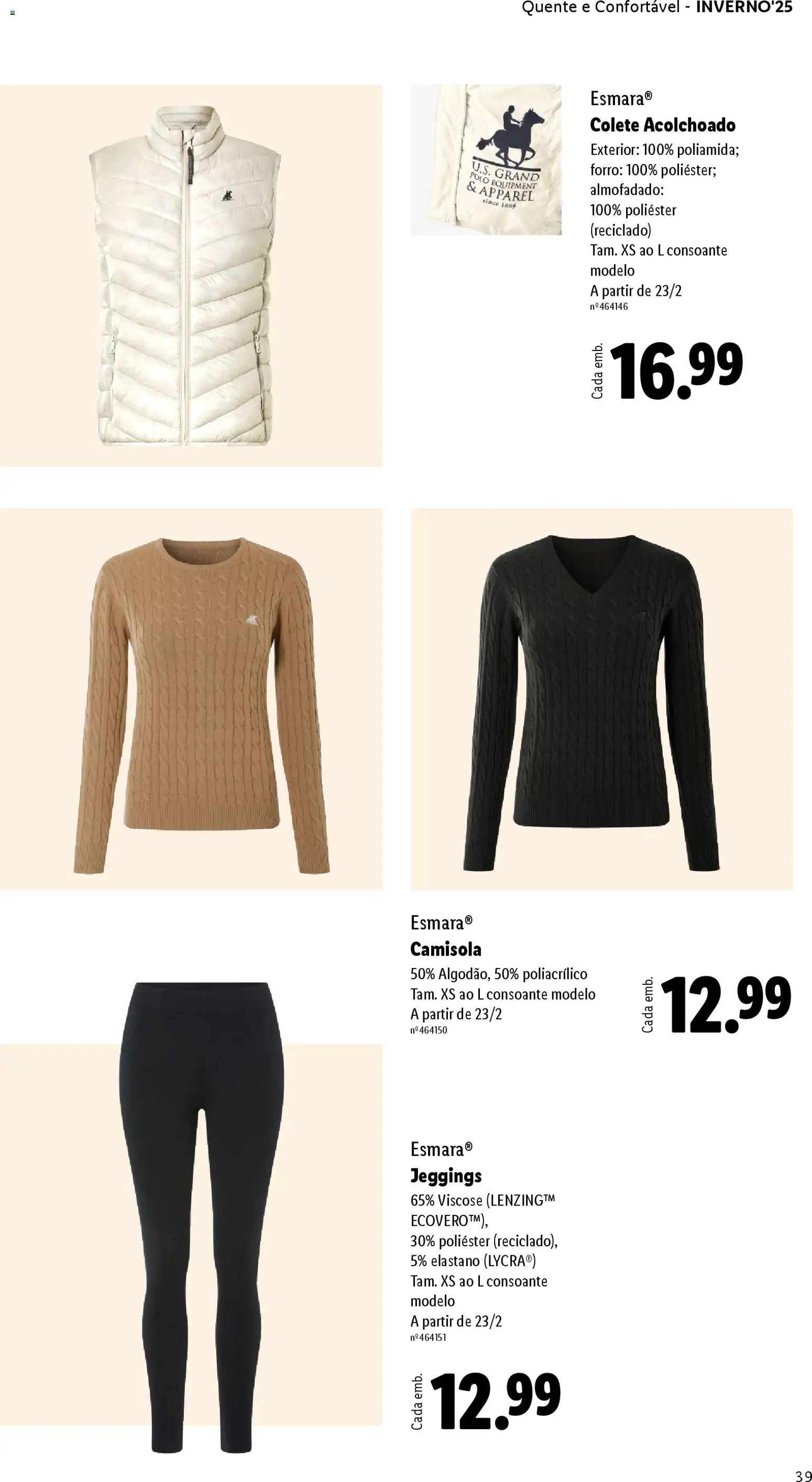 Lidl folheto │ válido de 01.12.2025 | Página: 39 | Produtos: Camisola, Colete, Leggings