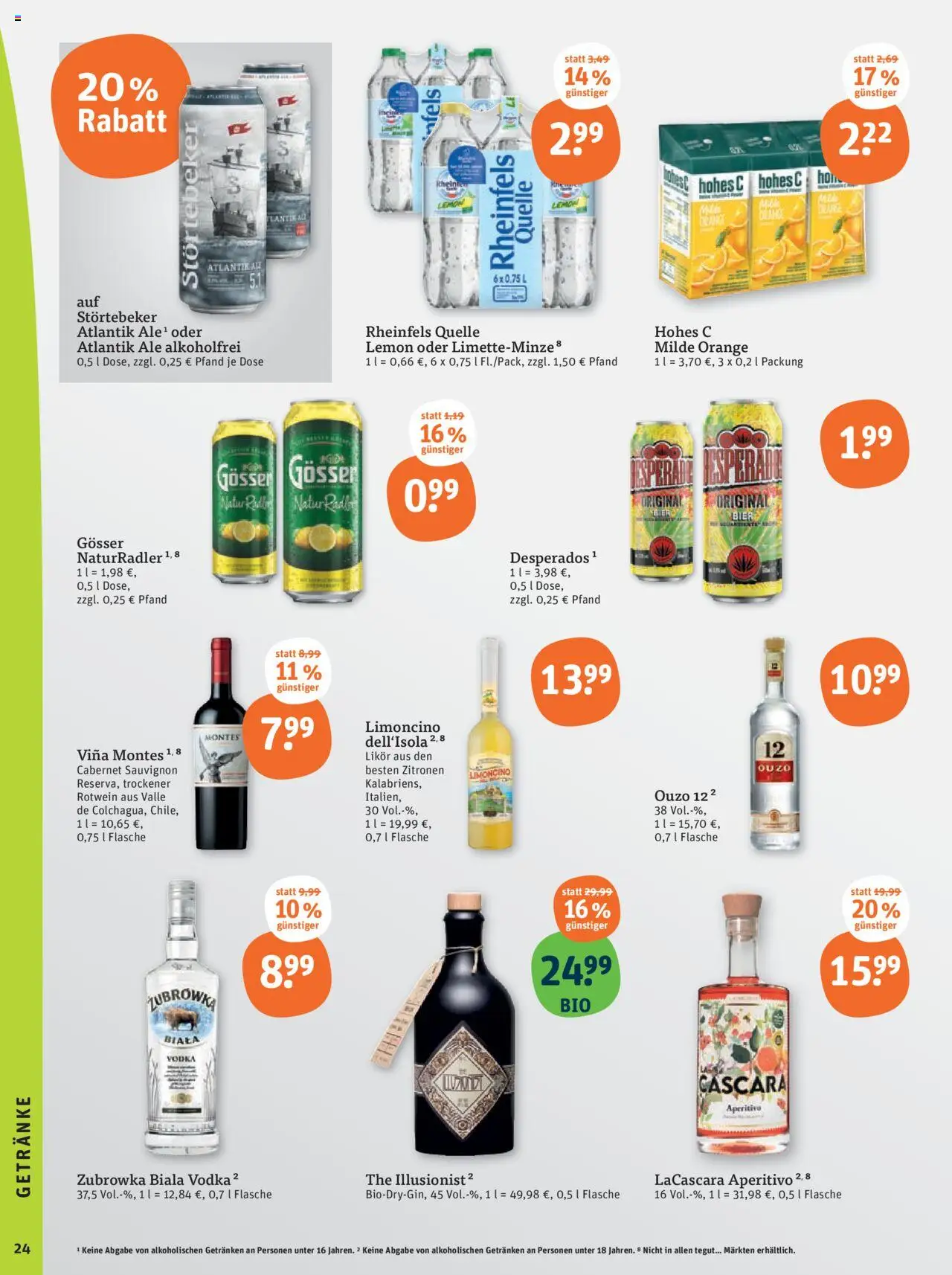 Tegut - Thüringen - gültig ab dem 28.07.2025 | Seite: 26 | Produkte: Ouzo 12, Ouzo, Desperados, Hohes c