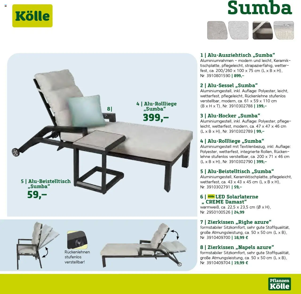 Pflanzen-Kölle Gartenmöbel Katalog 2025 – gültig ab 22.01.2025 | Seite: 23 | Produkte: Creme