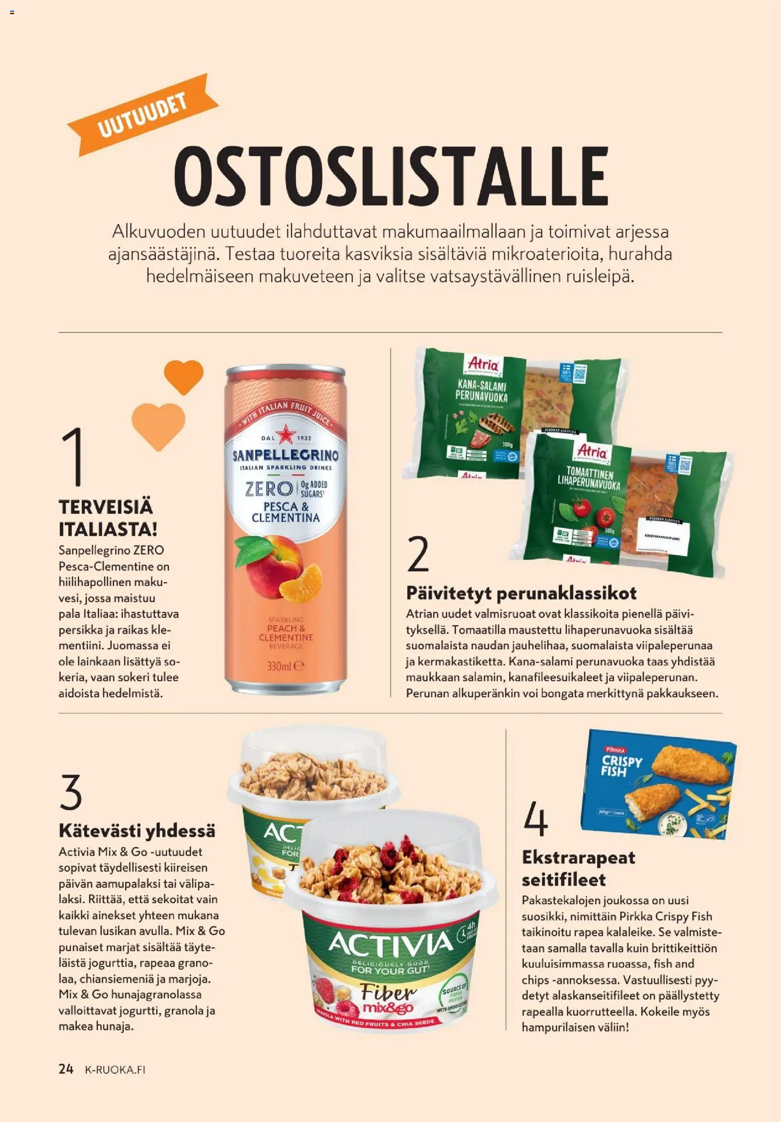 K-Market - K-Ruoka – voimassa 04.02.2026 alkaen | Sivu: 24 | Tuotteet: Voi, Persikka, Granola