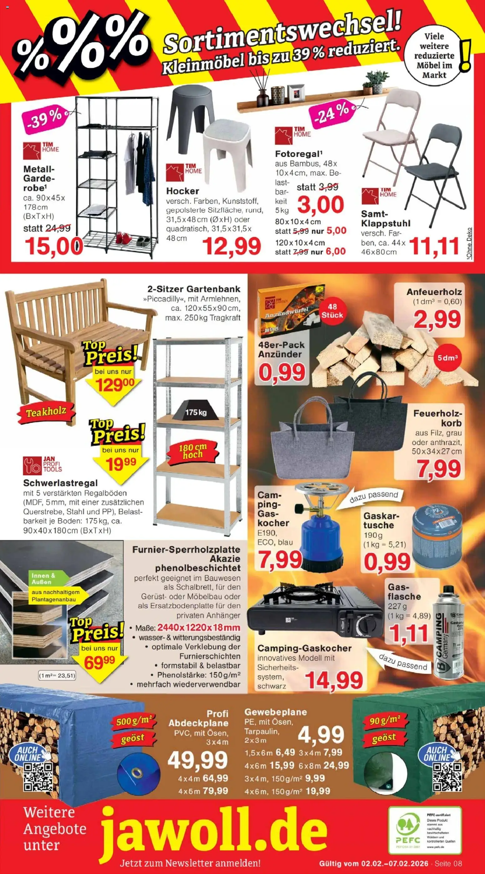 Jawoll Prospekt – gültig ab 02.02.2026 | Seite: 12 | Produkte: Hocker, Korb, Wasser, Schwerlastregal