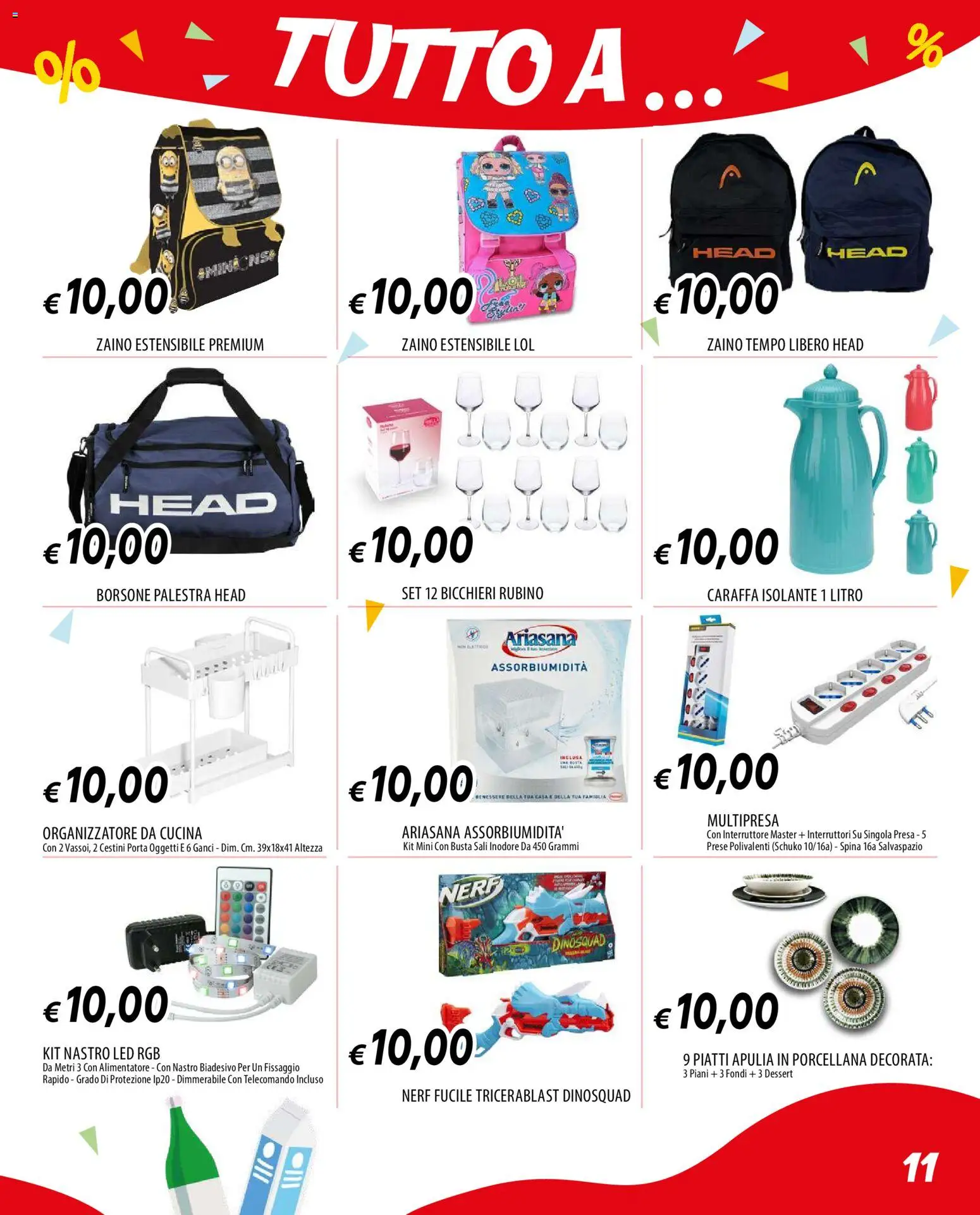 Volantino Galassia del 22.01.2026 | Pagina: 11 | Prodotti: Caraffa, Telecomando, Zaino, Presa