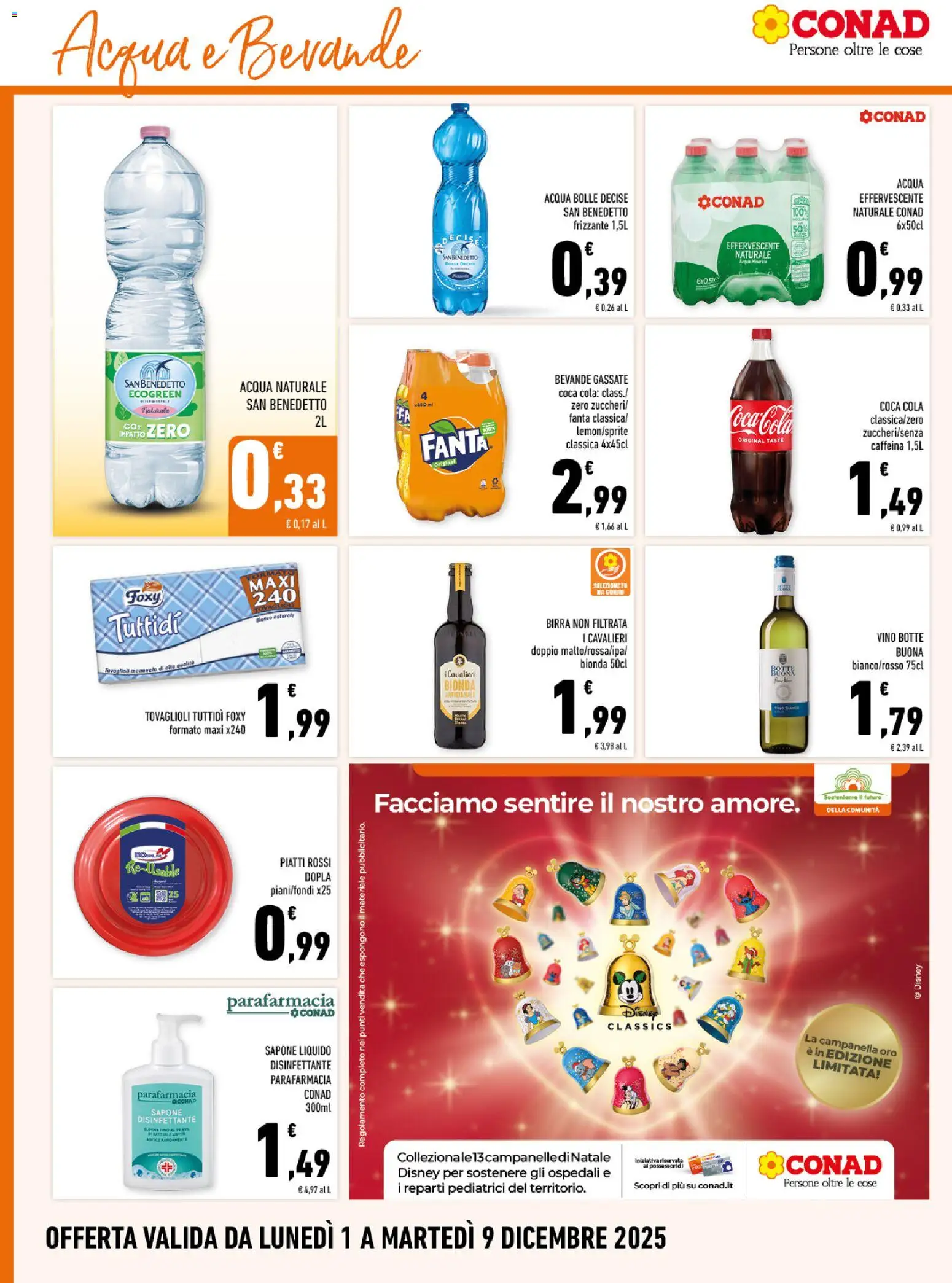 Volantino Conad del 01.12.2025 | Pagina: 12 | Prodotti: Sapone, Acqua, Fanta, Coca Cola