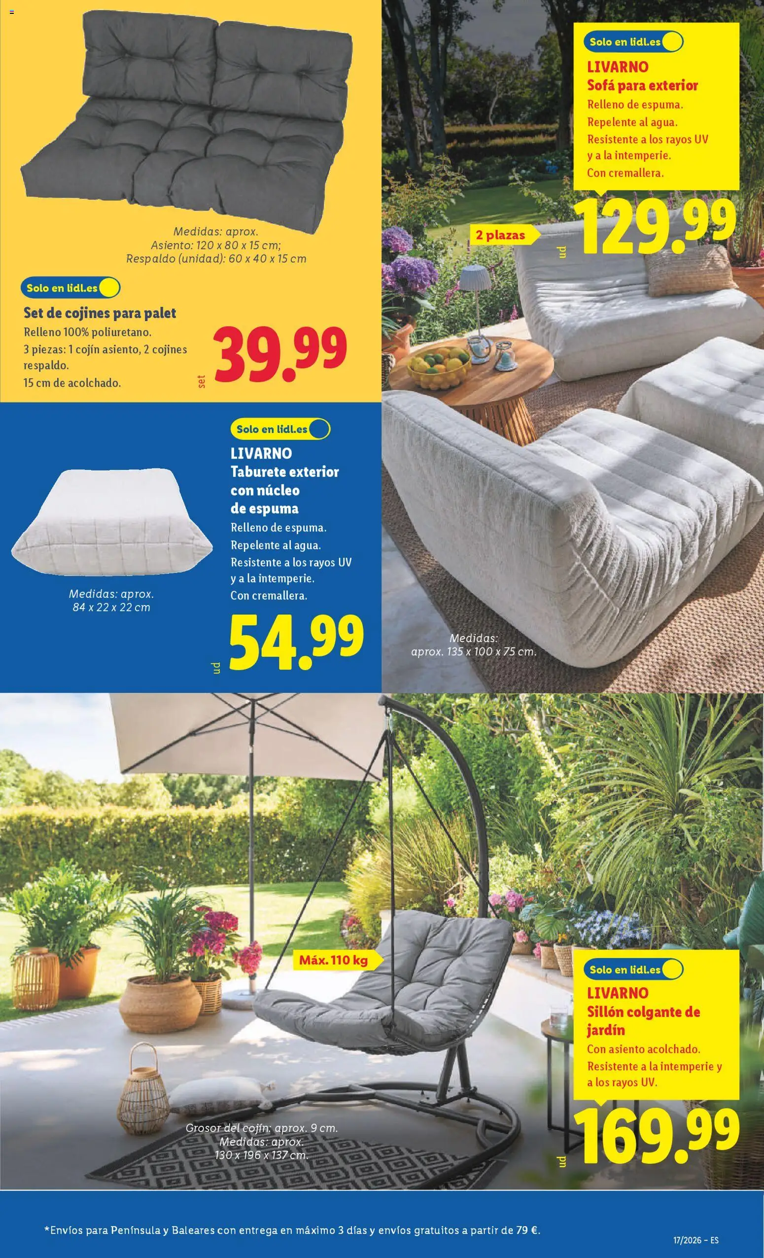 Lidl folleto de bazar │ válido desde el 20.04.2026 | Página: 3 | Productos: Taburete, Cojín, Sofá, Sillón