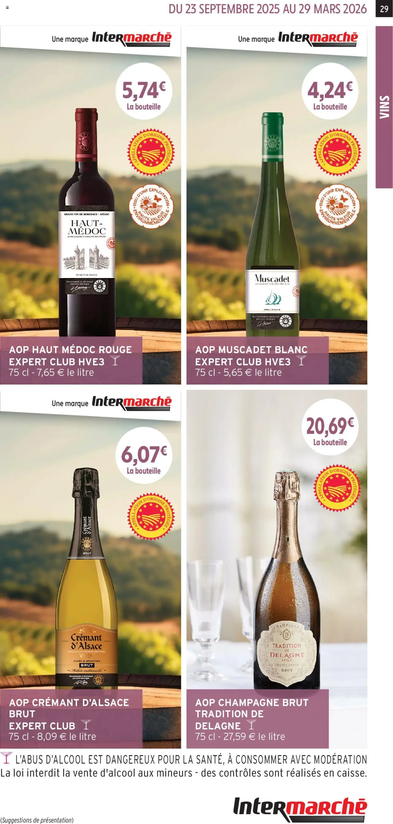 {H1} | Page: 29 | Produits: Champagne brut, Crémant, Vin, Crémant d'alsace