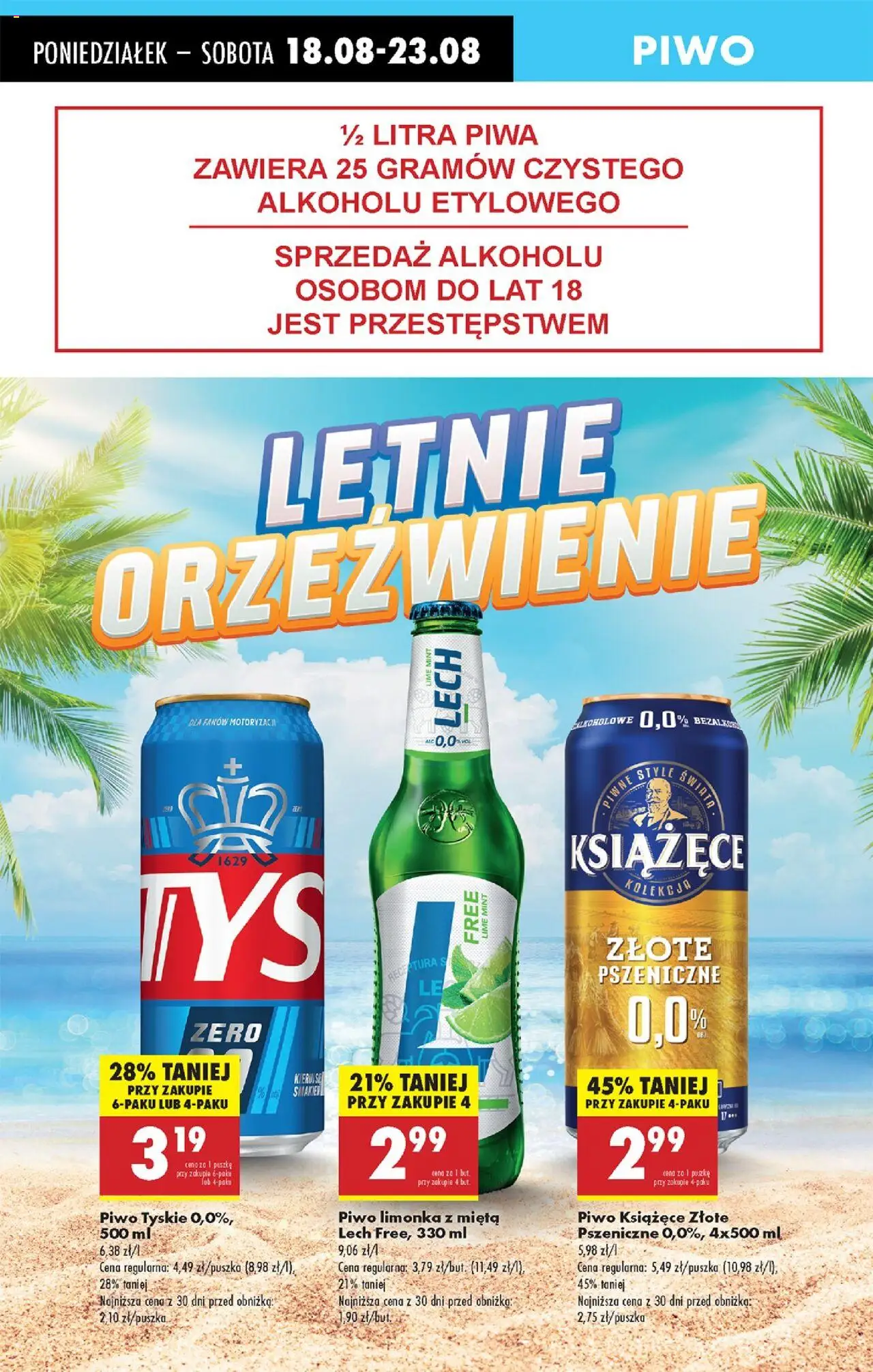 Biedronka gazetka od 18.08.2025 | Strona: 52 | Produkty: Limonka, Mięta, Tyskie, Piwo