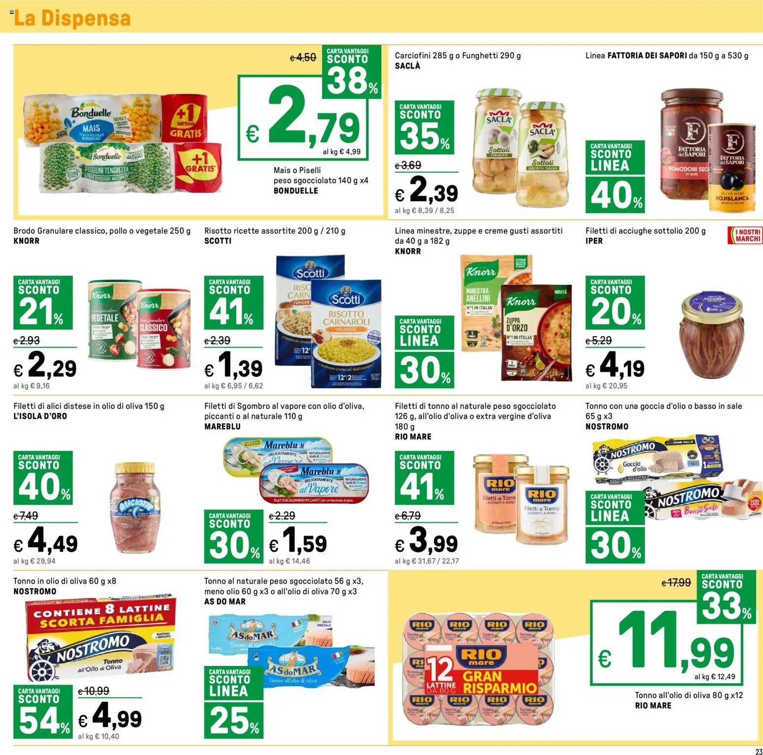 Volantino Iper del 23.01.2026 | Pagina: 23 | Prodotti: Pinne, Tonno, Sgombro, Olio di Oliva