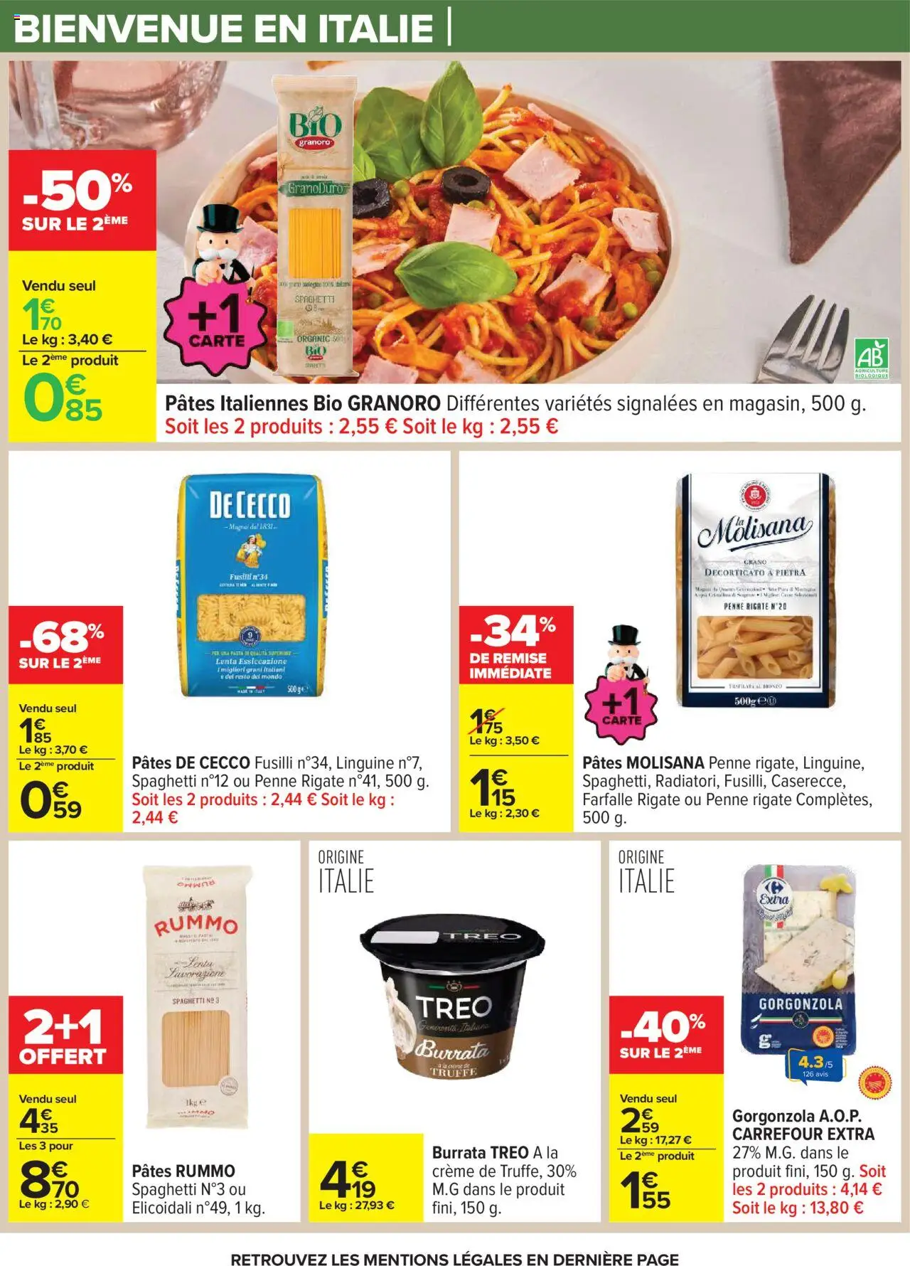  | Page: 40 | Produits: Spaghetti, Fusilli, Burrata, Pâtes