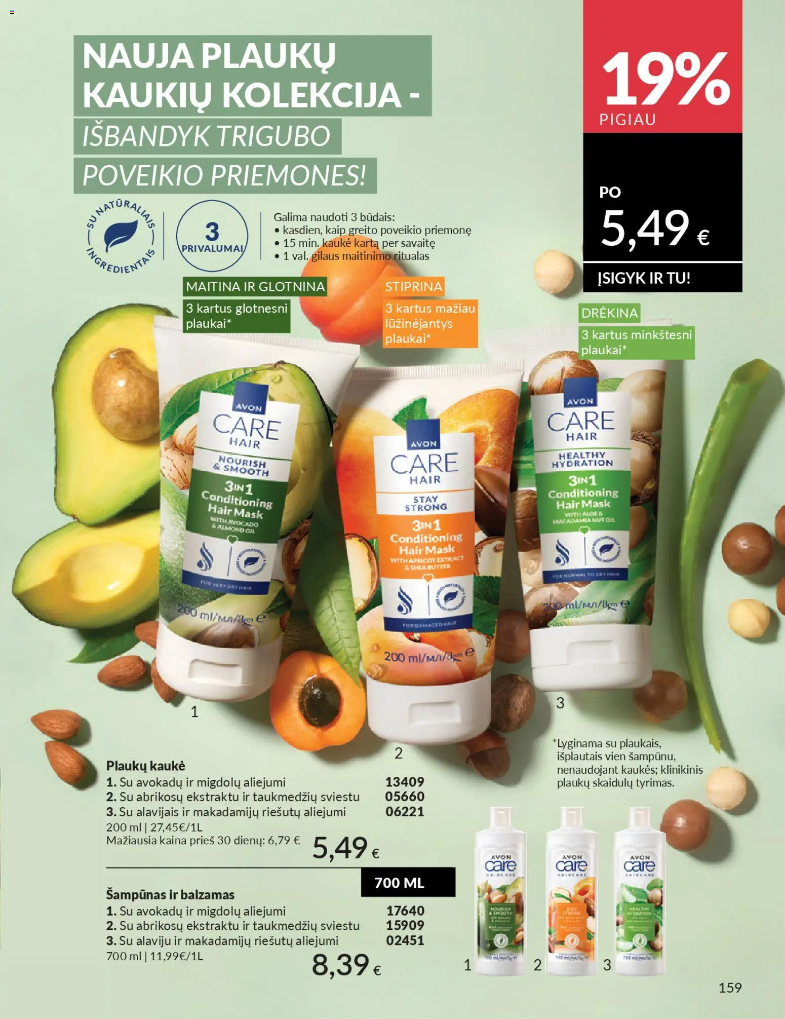 AVON akcijos nuo 01.01.2026 | Puslapis: 159 | Prekių: Balzamas, Šampūnas, Kaukė