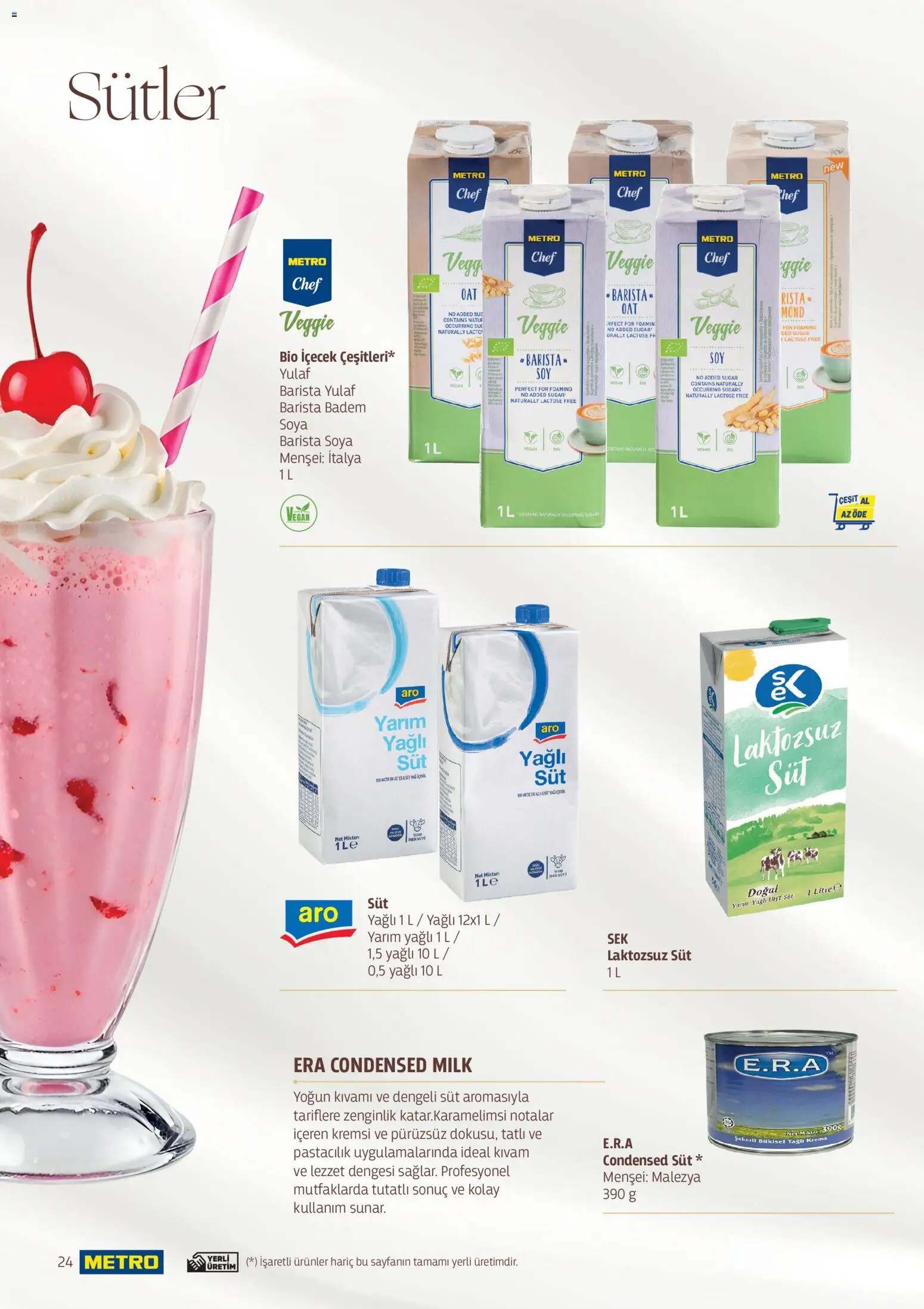 Metro - Pastacılık Kataloğu - 06.04.2026 tarihinden itibaren geçerlidir | Sayfa: 24 | Ürünler: Süt, Yağ, Krema, Yulaf