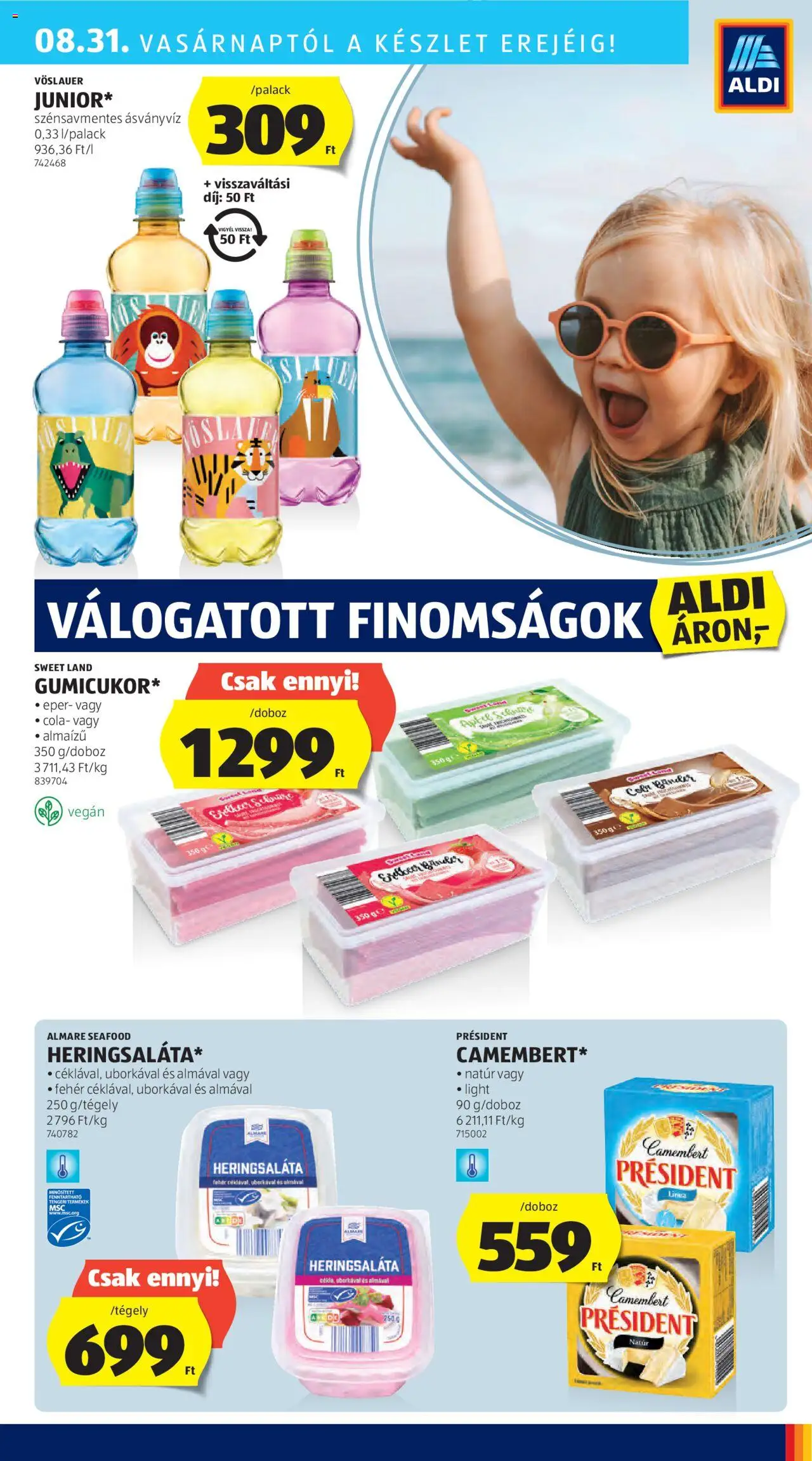 Aldi akciós ujság - amely érvényes a következő dátumtól: 28.08.2025 | Oldal: 31 | Termékek: Cola, Eper, Vegán, Camembert