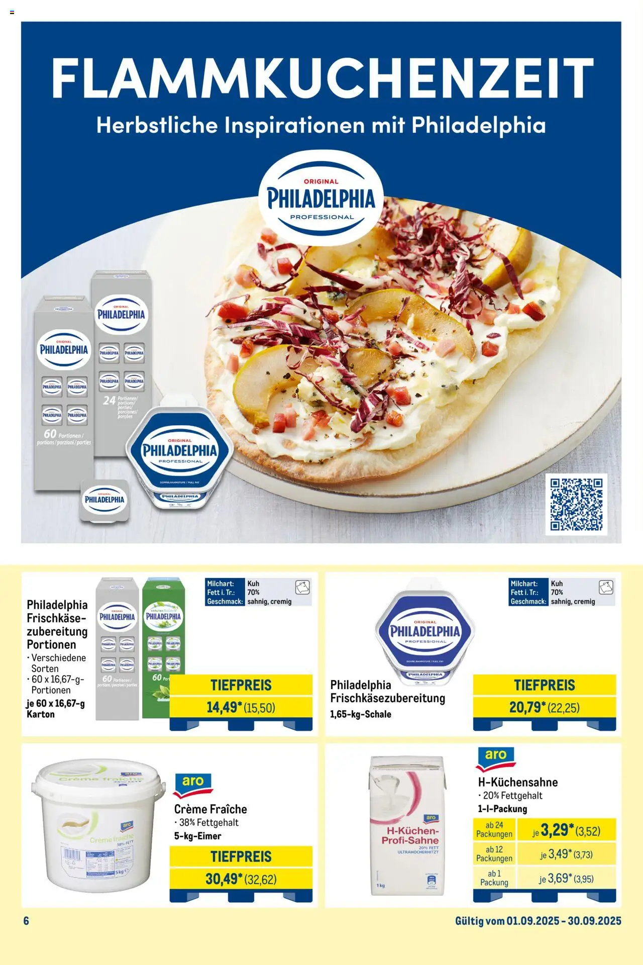 Metro Monats-Menü - gültig ab dem 01.09.2025 | Seite: 6 | Produkte: Philadelphia, Creme, Frischkase