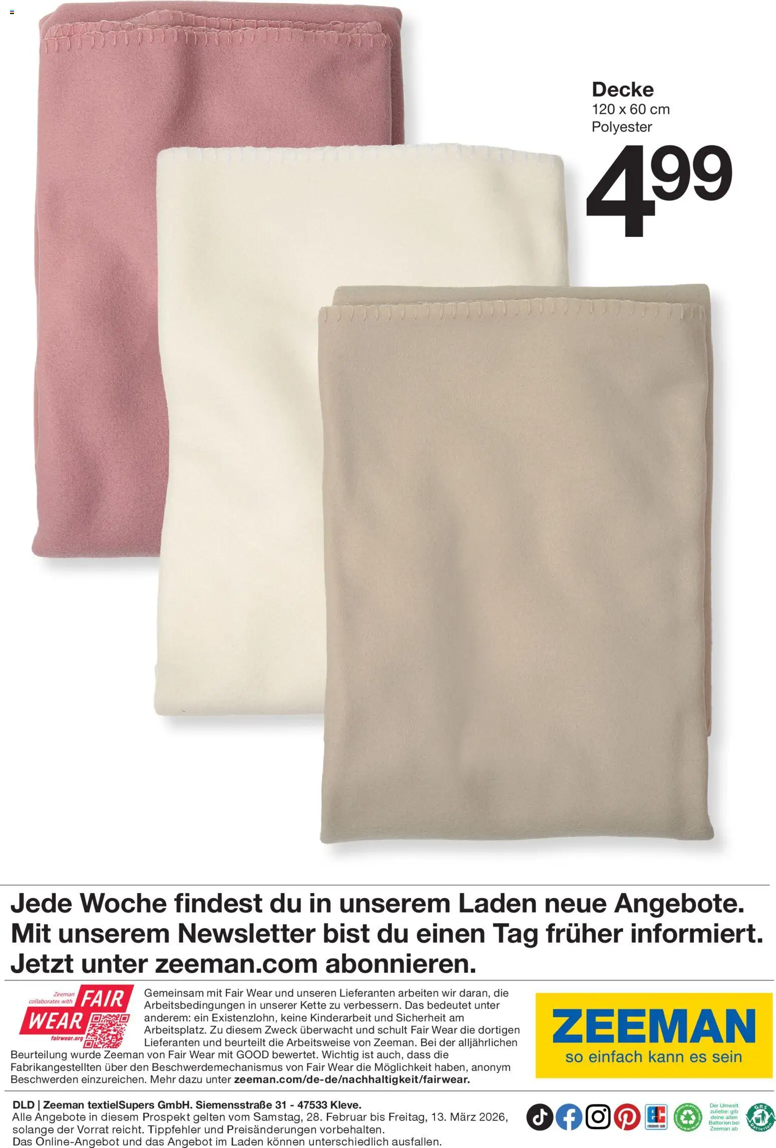 Zeeman Prospekt 	 – gültig ab 28.02.2026 | Seite: 42 | Produkte: Decke, Batterien