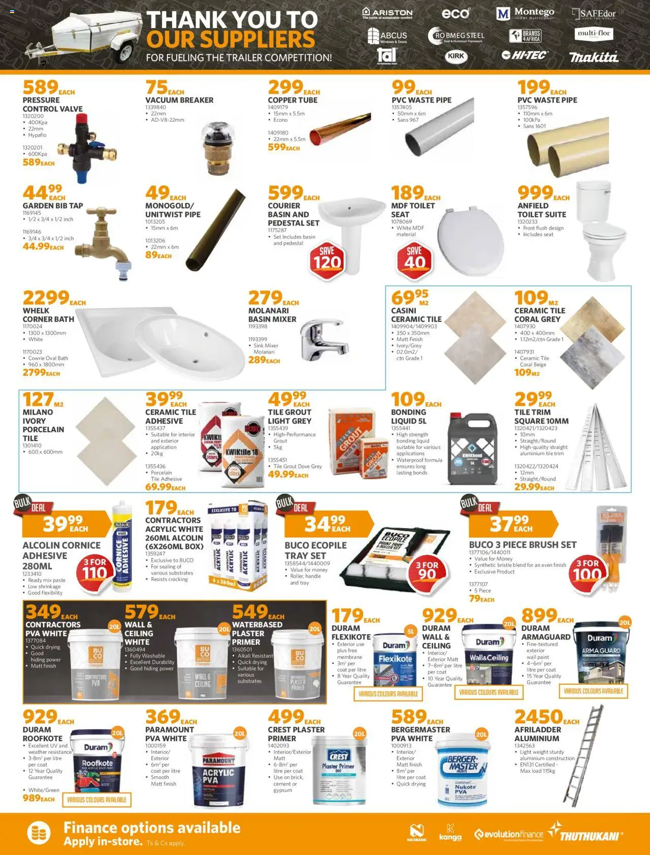 BUCO Spring Savings Inland Fundamental │ valid from 25.08.2025 | Page: 2 | Products: Coat, Tray, Toilet, Bonding liquid
