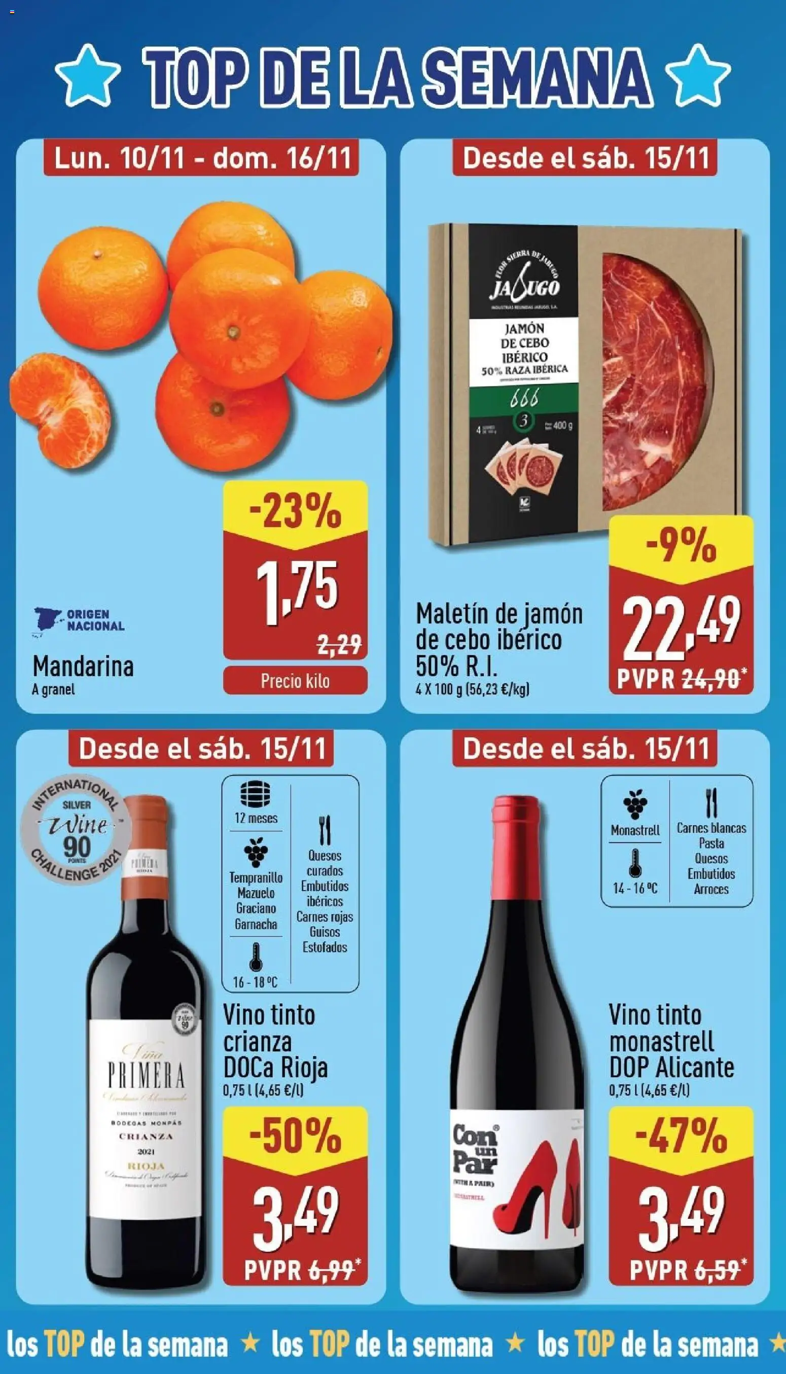 Aldi folleto Canarias │ válido desde el 10.11.2025 | Página: 2 | Productos: Jamón, Vino, Pasta, Νυχτικό