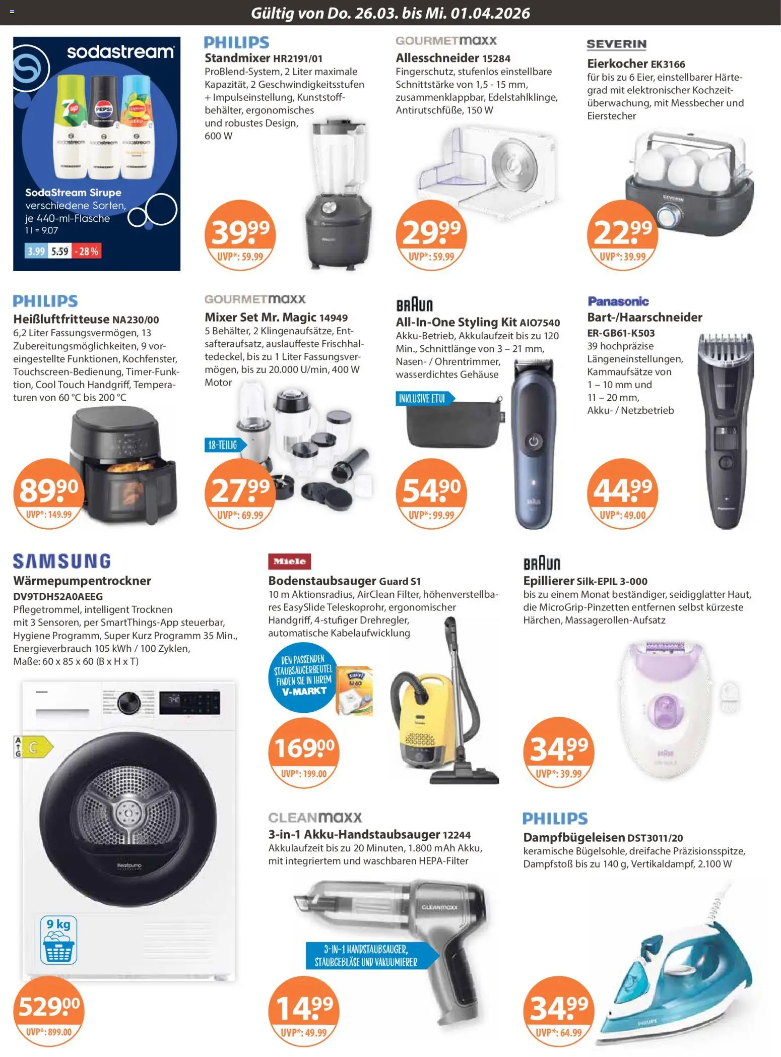 V-Markt Schwaben / Oberbayern – gültig ab 26.03.2026 | Seite: 22 | Produkte: Panasonic, Mixer, Samsung, Eierkocher