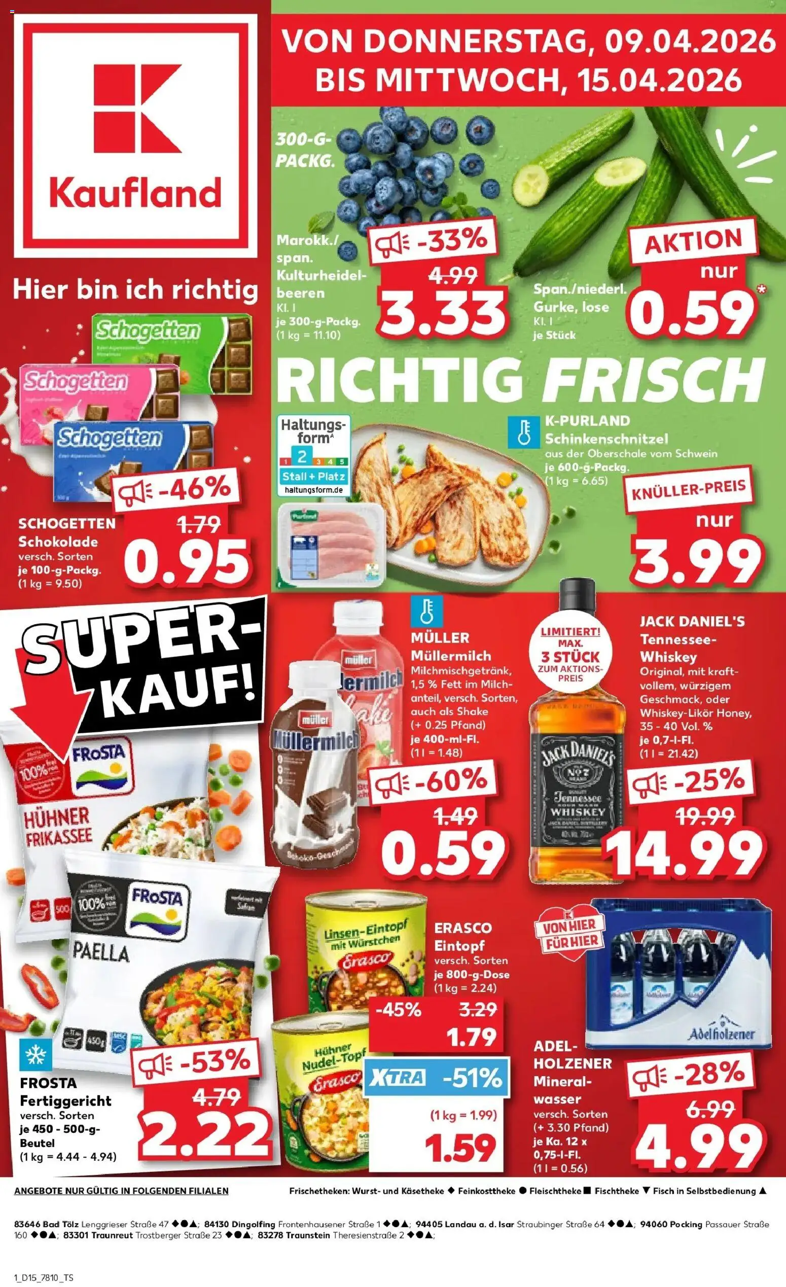 Kaufland Prospekt Pocking	 – gültig ab 07.04.2026 | Seite: 13 | Produkte: Milch, Bad, Mineralwasser, Frosta