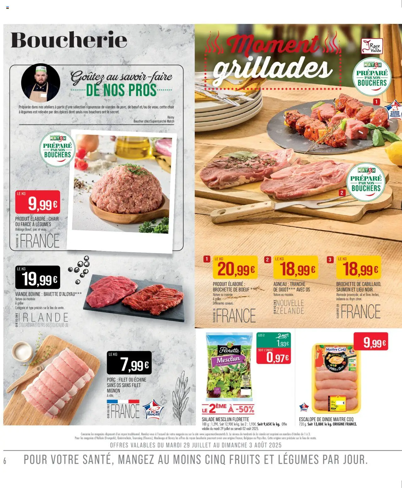  | Page: 6 | Produits: Salade, Viande bovine bavette, Porc, Bavette