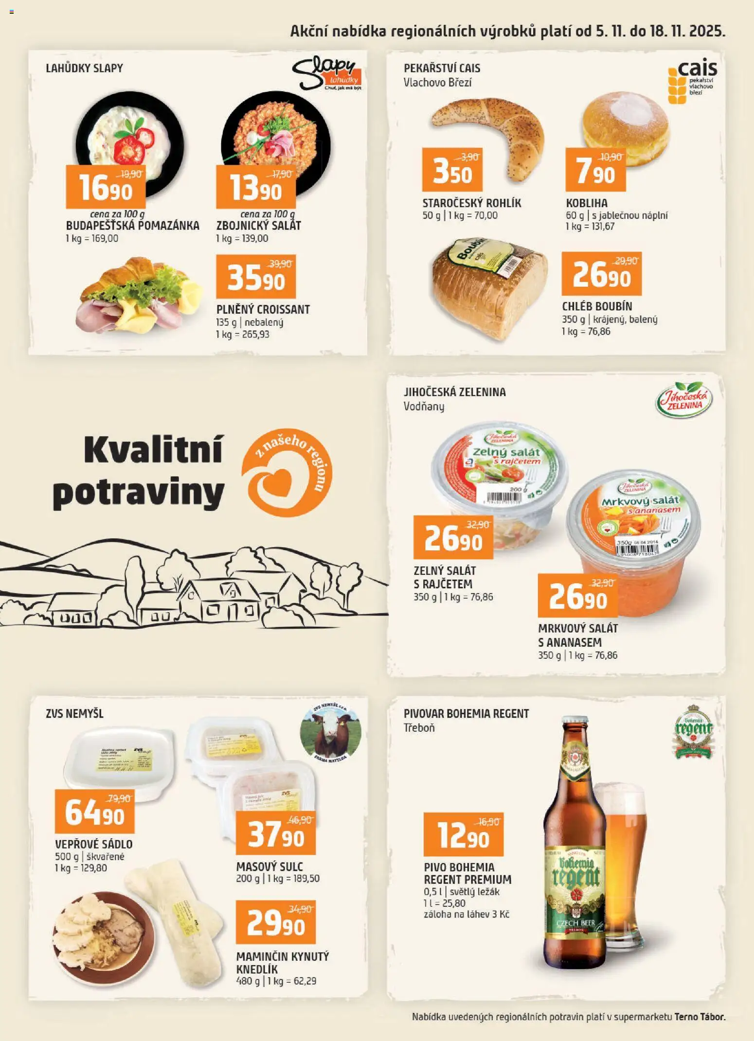 Terno leták - Tábor od 05.11.2025 | Strana: 16 | Produkty: Chléb, Salát, Pomazánka, Potraviny