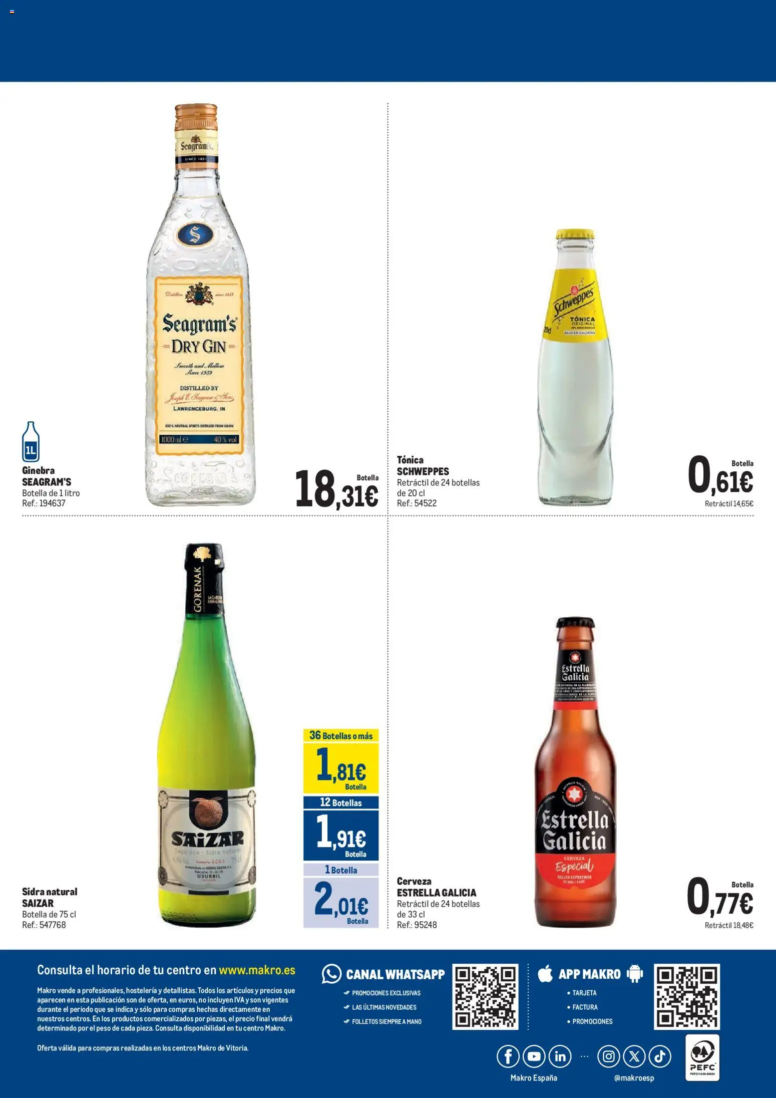 Makro Fiestas San Prudencio Vitoria │ válido desde el 14.04.2026 | Página: 4 | Productos: Cerveza, Ginebra, Peso