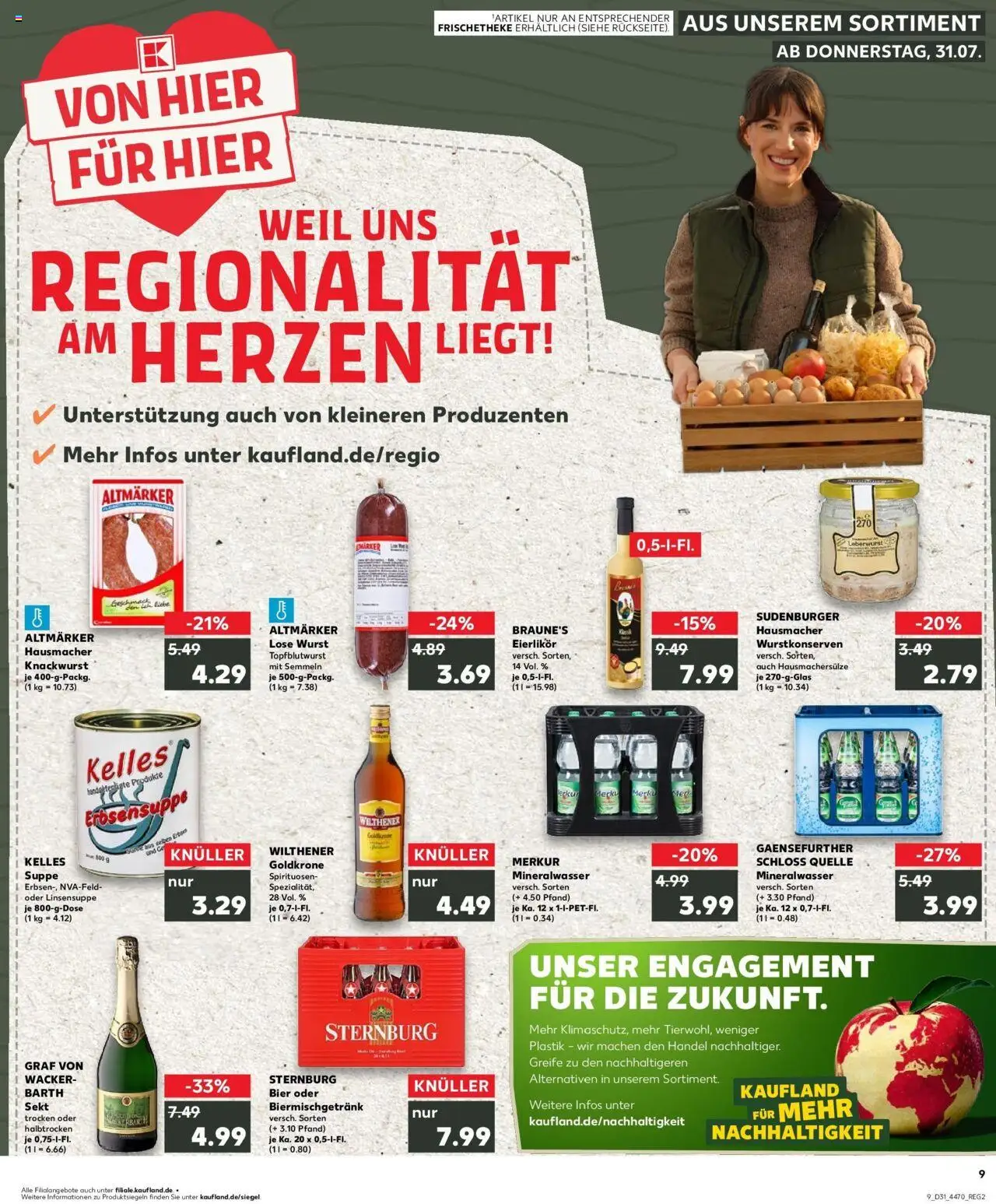 Kaufland prospekt Haldensleben	 - gültig ab dem 03.08.2025 | Seite: 28 | Produkte: Wilthener, Sekt, Mineralwasser, Wurst