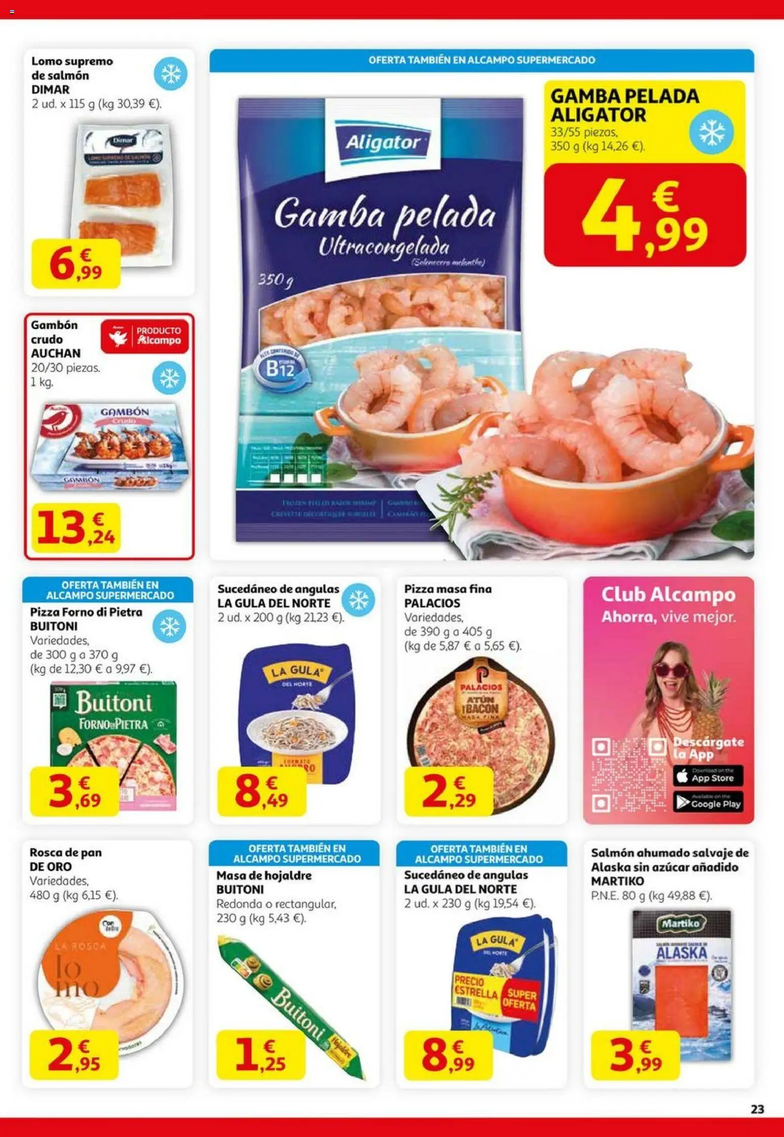 Alcampo -Black Friday │ válido desde el 06.11.2025 | Página: 23 | Productos: Pan, Pizza, Salmón ahumado, Gamba