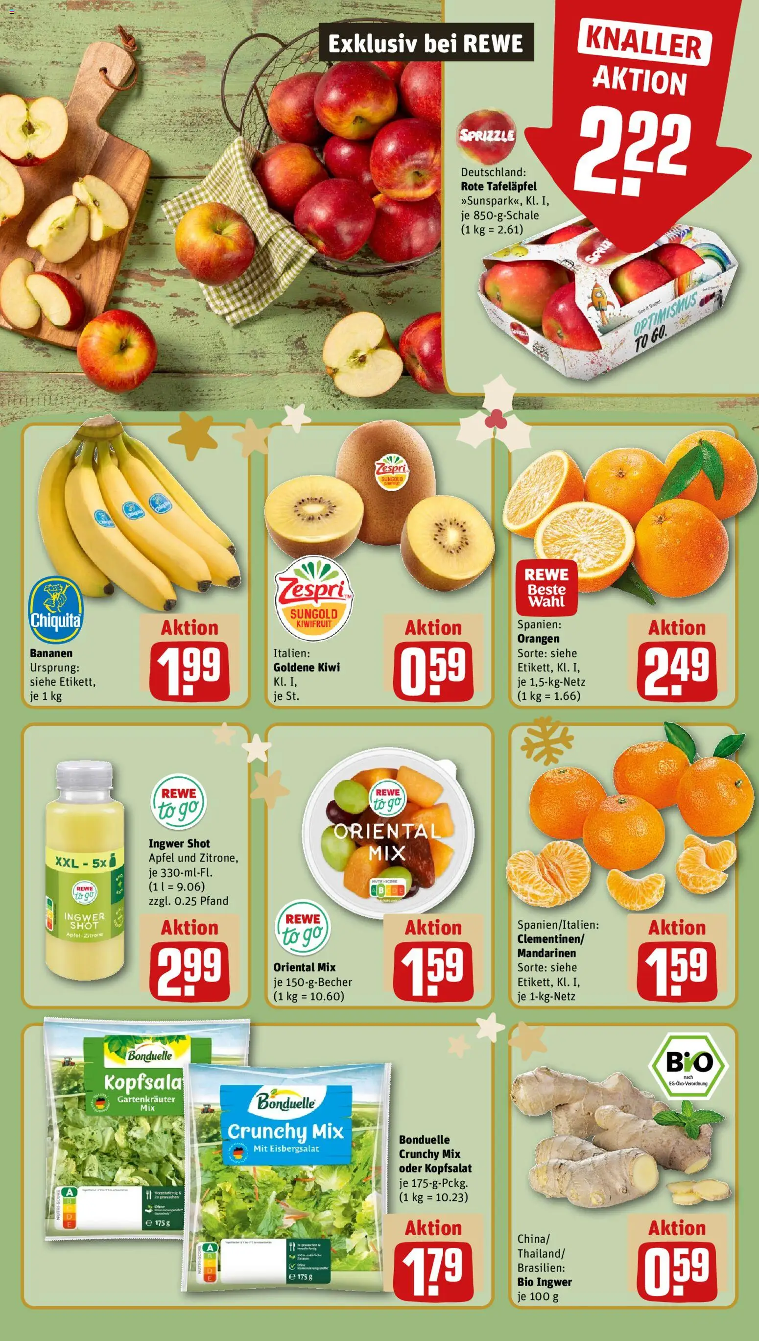 Rewe Prospekt 	 – gültig ab 08.12.2025 | Seite: 10 | Produkte: Äpfel, Eisbergsalat, Zitrone, Kiwi