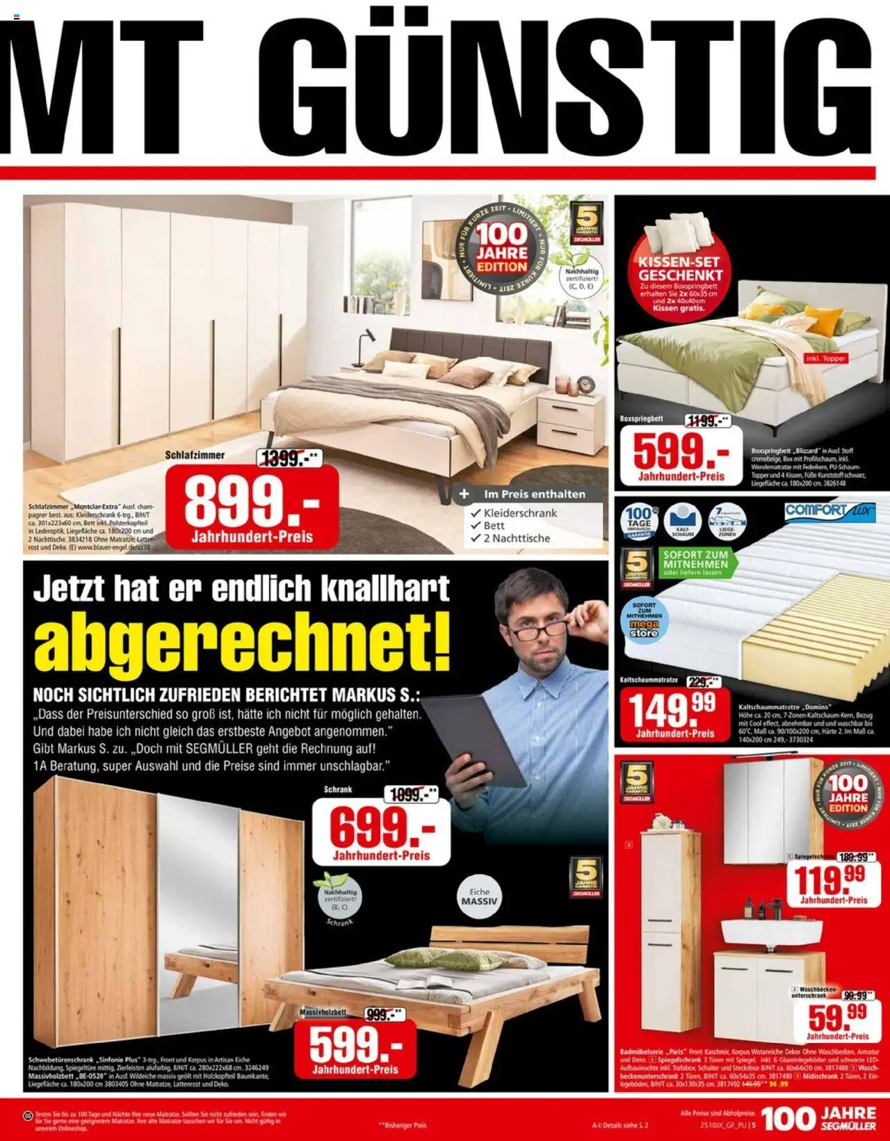Segmüller Prospekt 	 – gültig ab 04.10.2025 | Seite: 5 | Produkte: Bett, Kissen, Box, Unterschrank