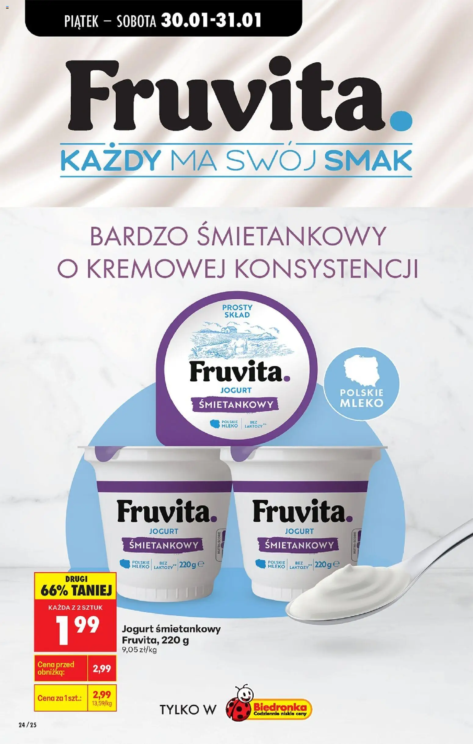 Biedronka gazetka - Od piątku od 30.01.2026 | Strona: 28 | Produkty: Jogurt śmietankowy, Mleko, Jogurt