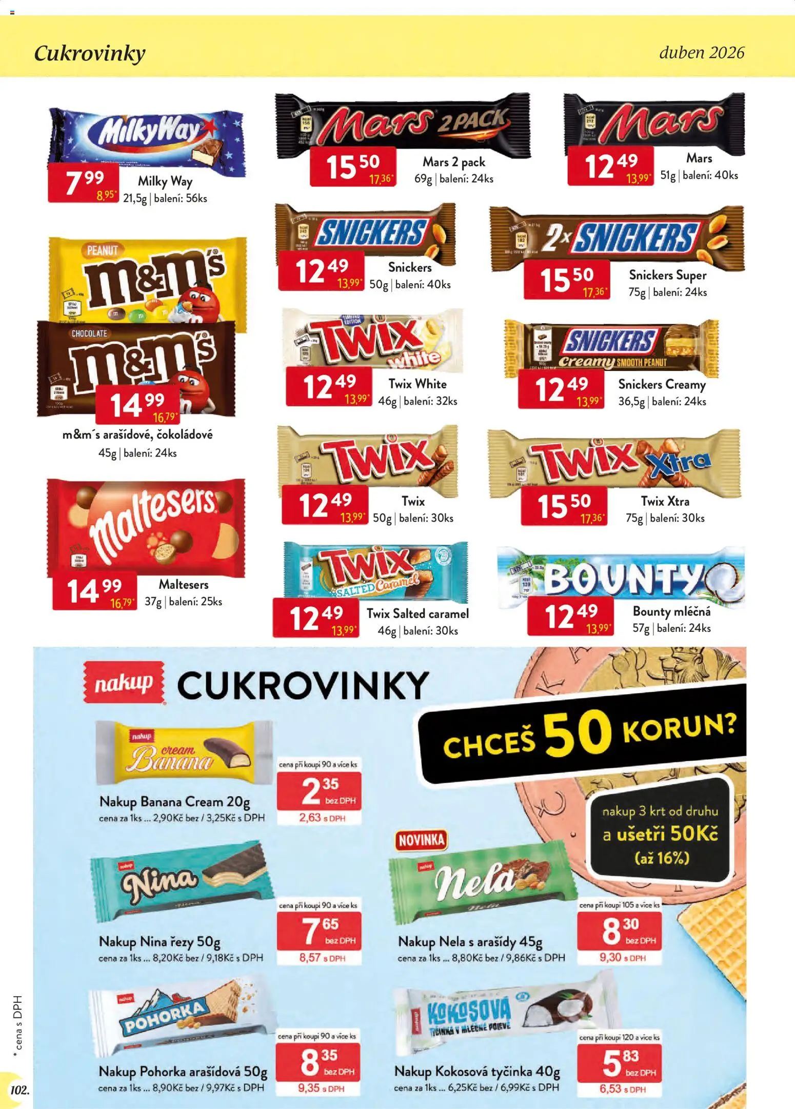 Astur & Qanto leták - Velkoobchod 04/2026 od 01.04.2026 | Strana: 102 | Produkty: Twix, Arašídy