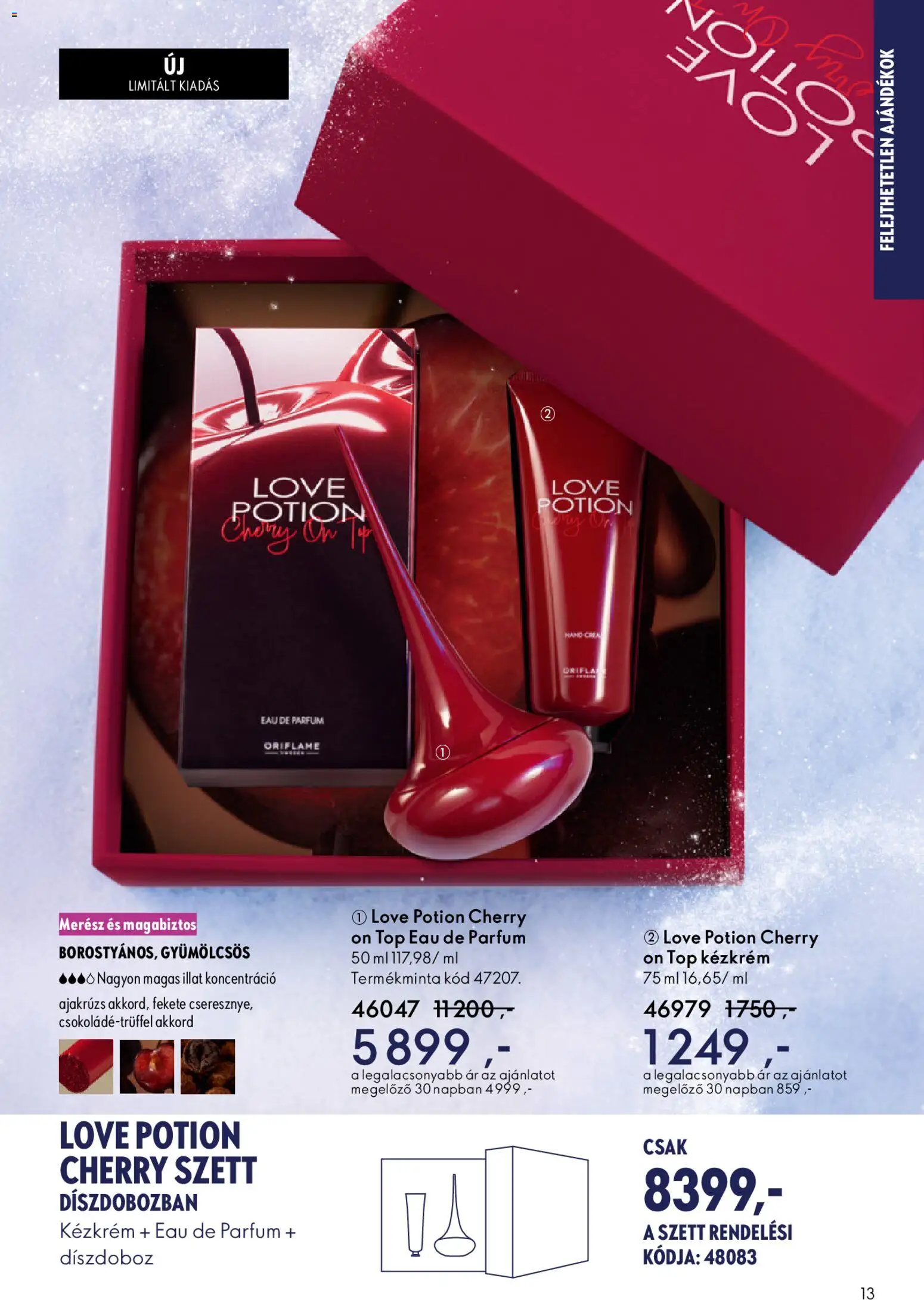 Oriflame akciós ujság - amely érvényes a következő dátumtól: 03.12.2025 | Oldal: 13 | Termékek: Parfüm, Ajakrúzs, Kézkrém