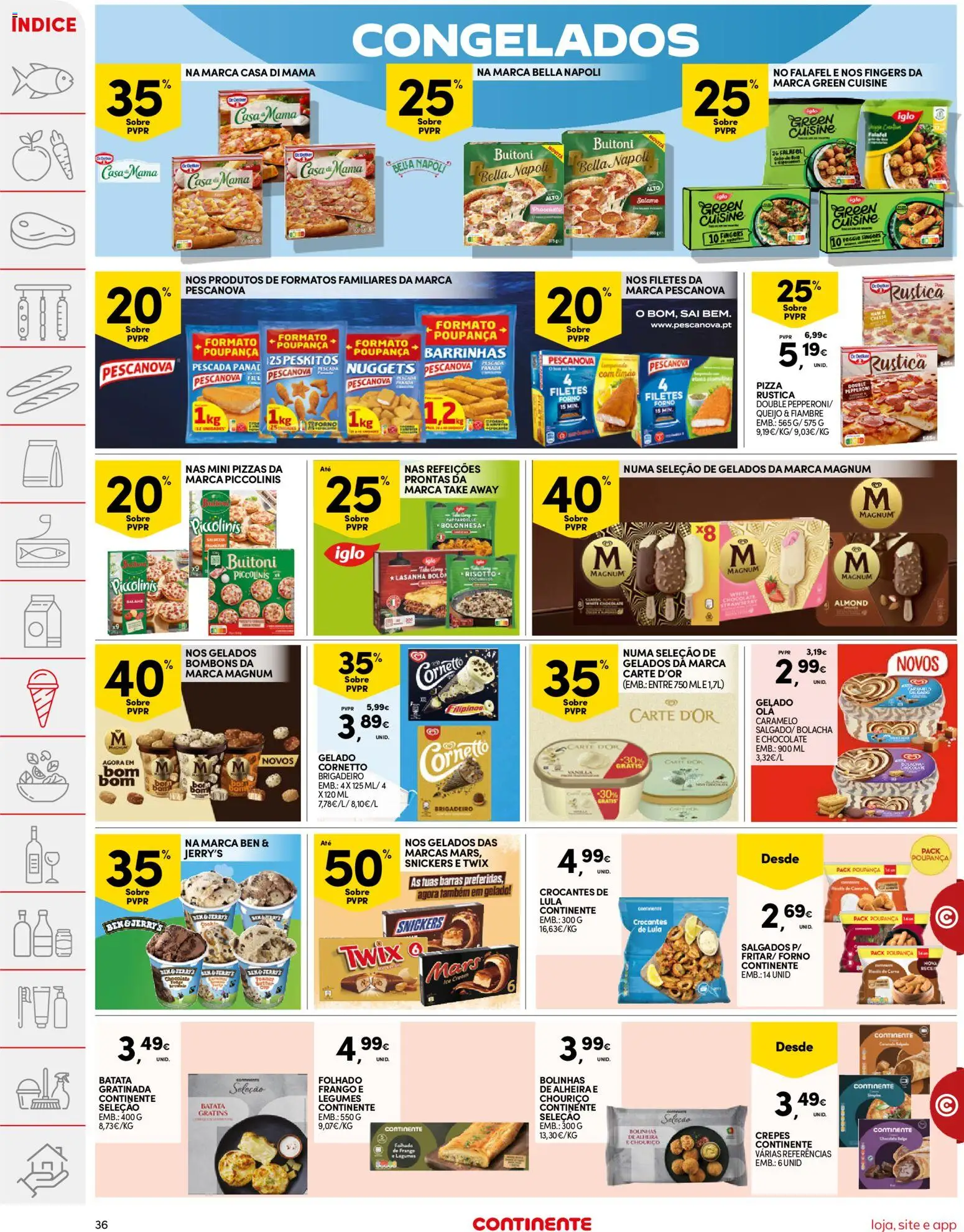 Continente folheto │ válido de 02.12.2025 | Página: 36 | Produtos: Puff, Salame, Pizza, Nuggets