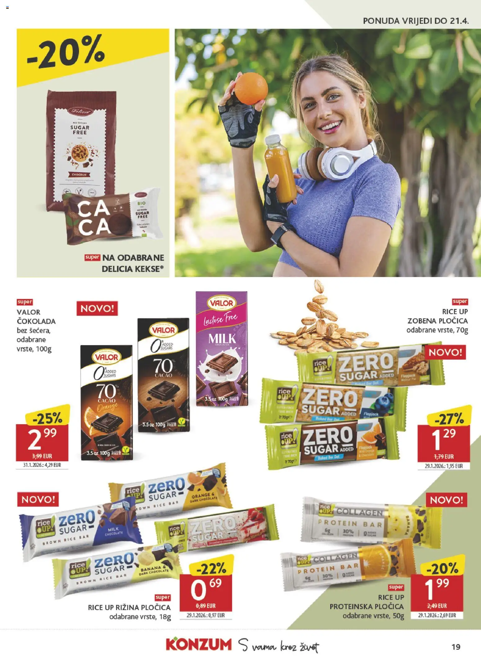 Konzum HR akciós ujság - amely érvényes a következő dátumtól: 08.04.2026 | Oldal: 19 | Termékek: Protein bar, Protein