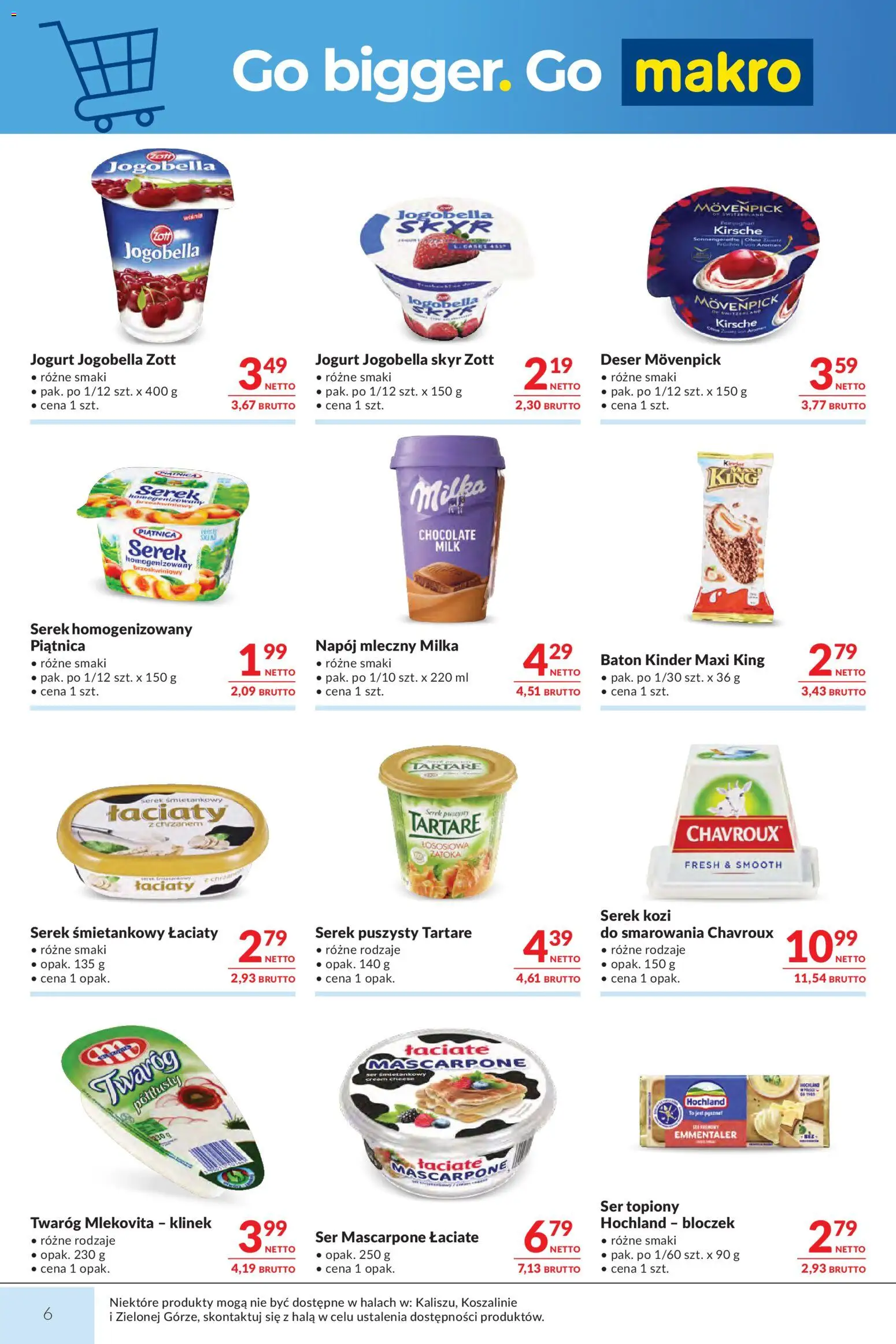 Makro Gazetka od 03.03.2026 | Strona: 6 | Produkty: Ser topiony, Ser, Jogurt, Ser mascarpone