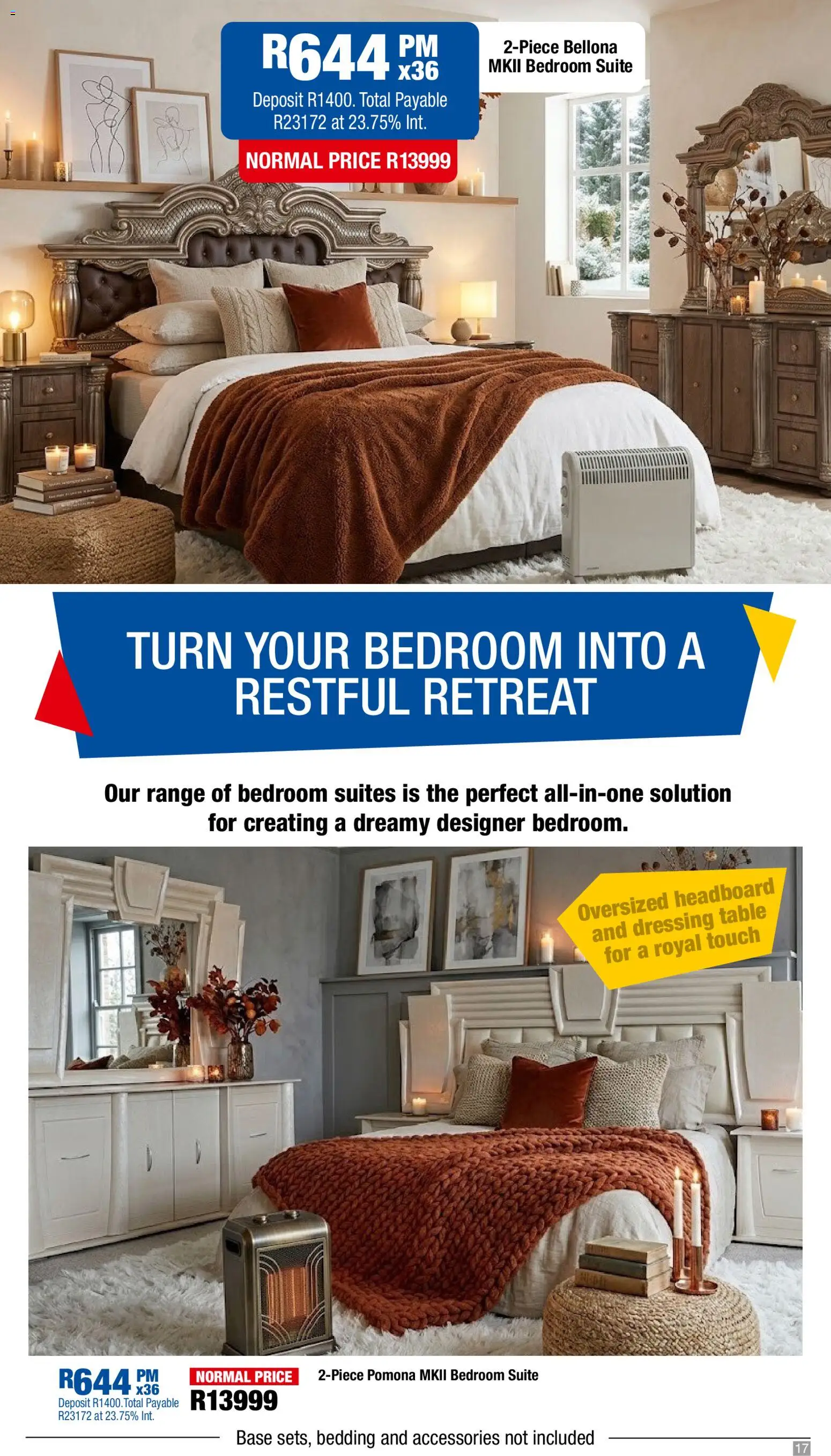 New OK Furniture catalogue – valid from 23.03.2026 | Page: 17 | Products: Headboard, Table, Dressing